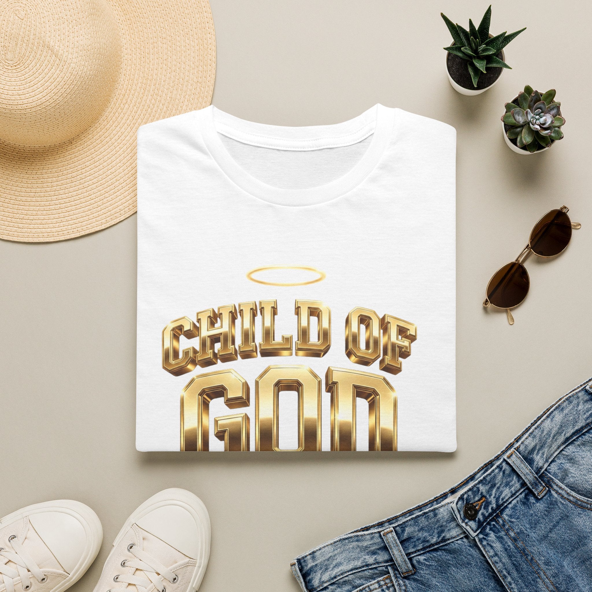 Child of God T-Shirt — Gold Halo Faith Graphic Tee
