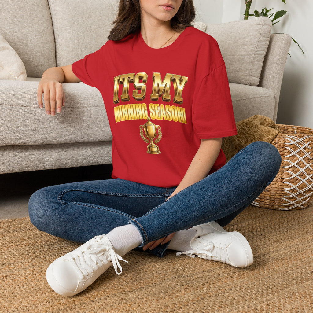 It's My Winning Season T‑Shirt — Gold Trophy Motivational Tee