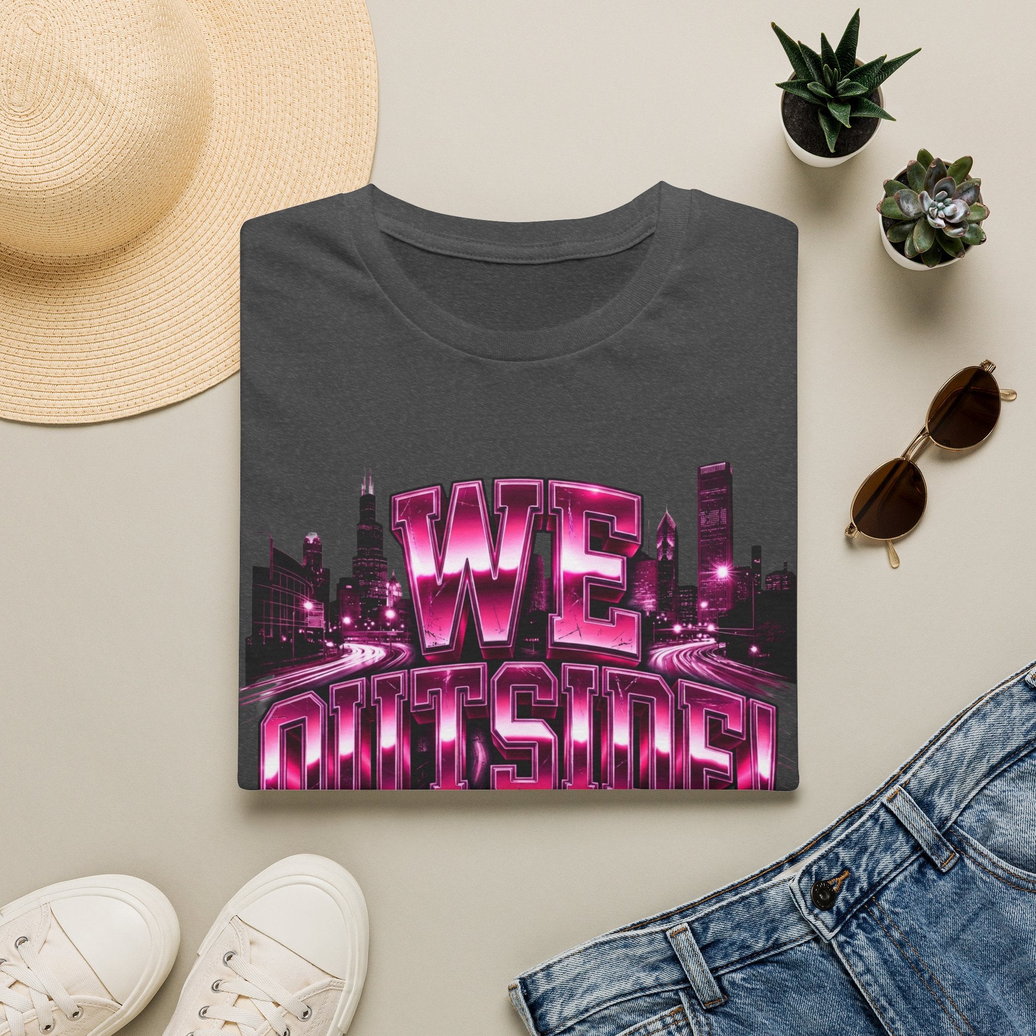 Well Outside Cityscape T-Shirt — Retro Neon Skyline Graphic Tee