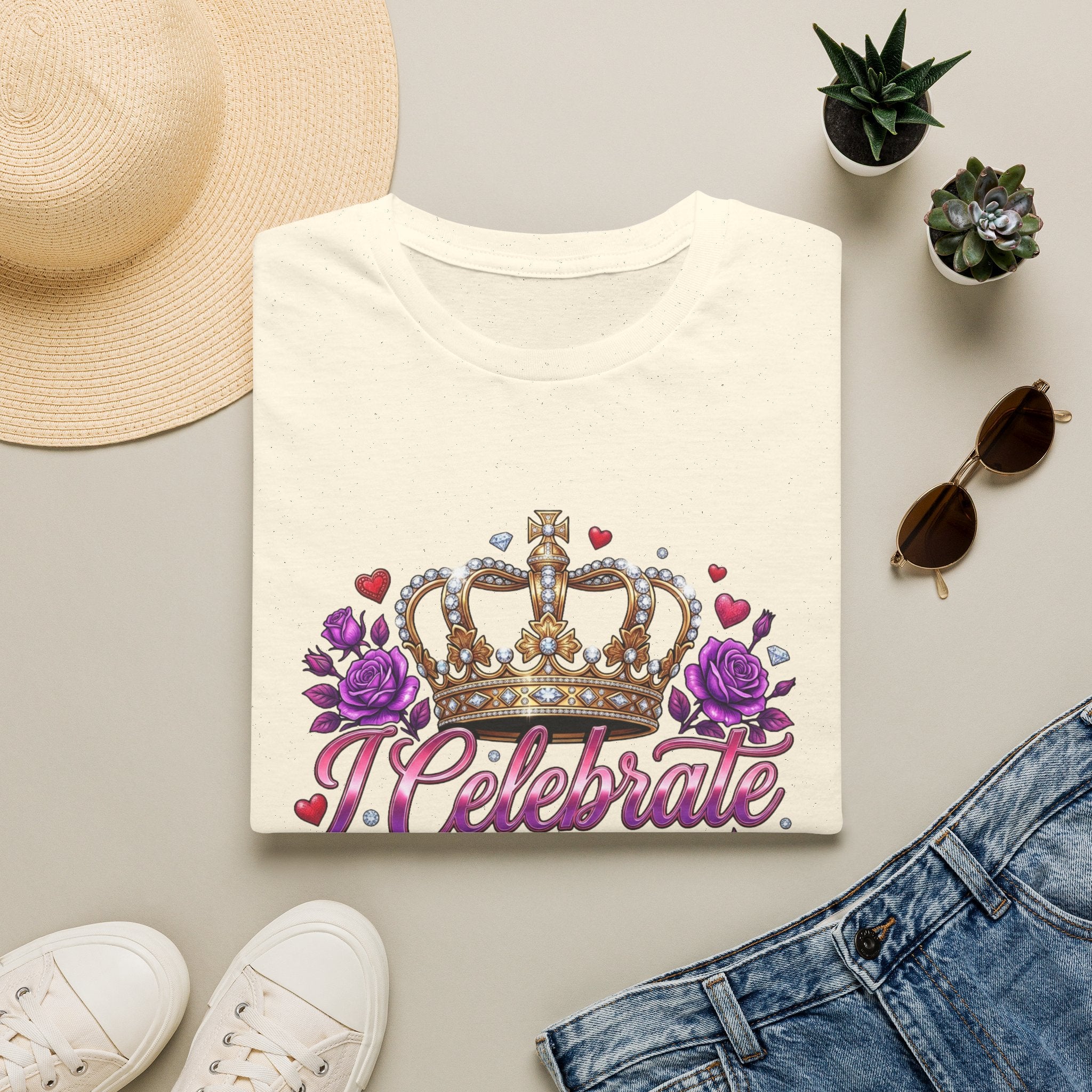 Celebrate Me T-Shirt — Crown & Roses Birthday Shirt