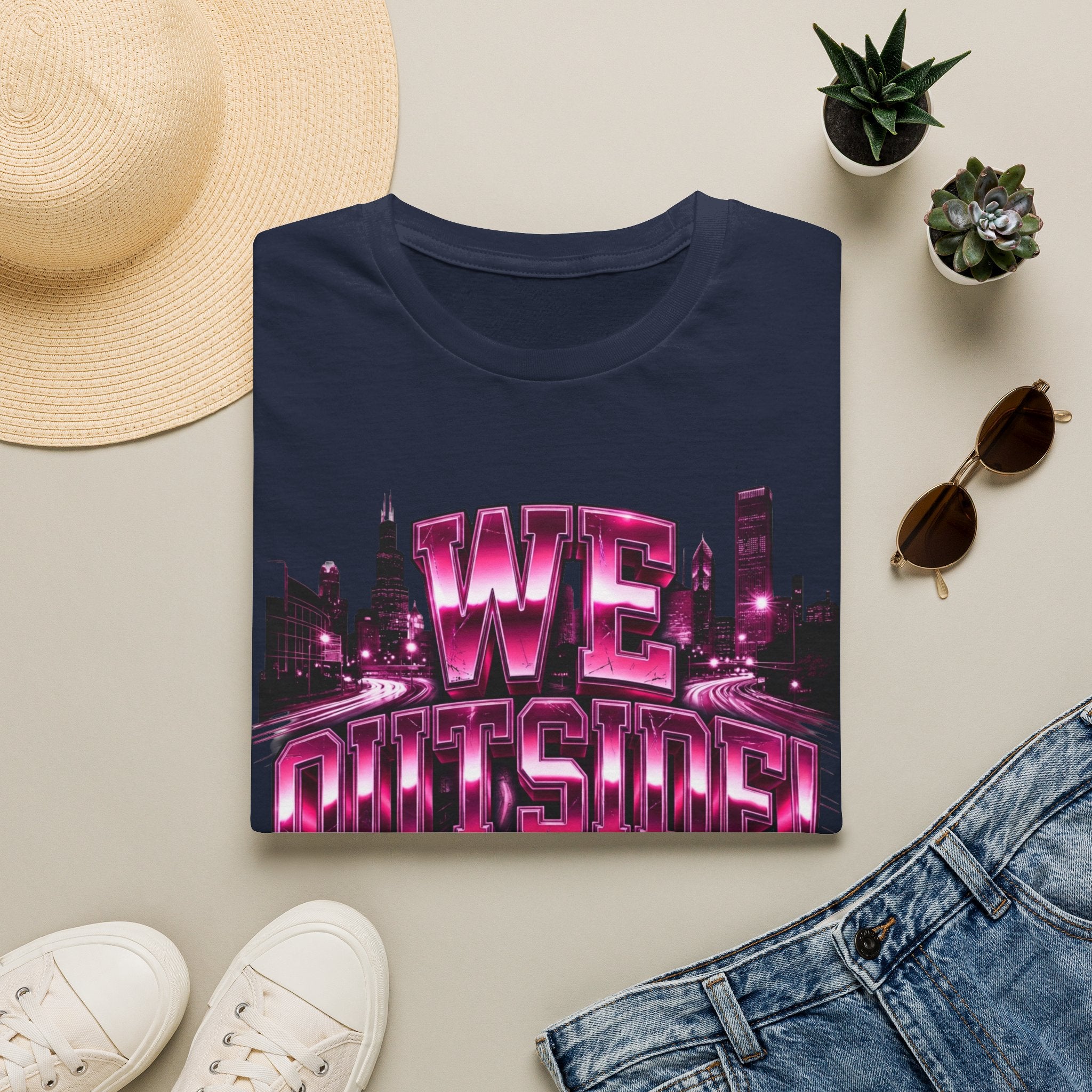 Well Outside Cityscape T-Shirt — Retro Neon Skyline Graphic Tee