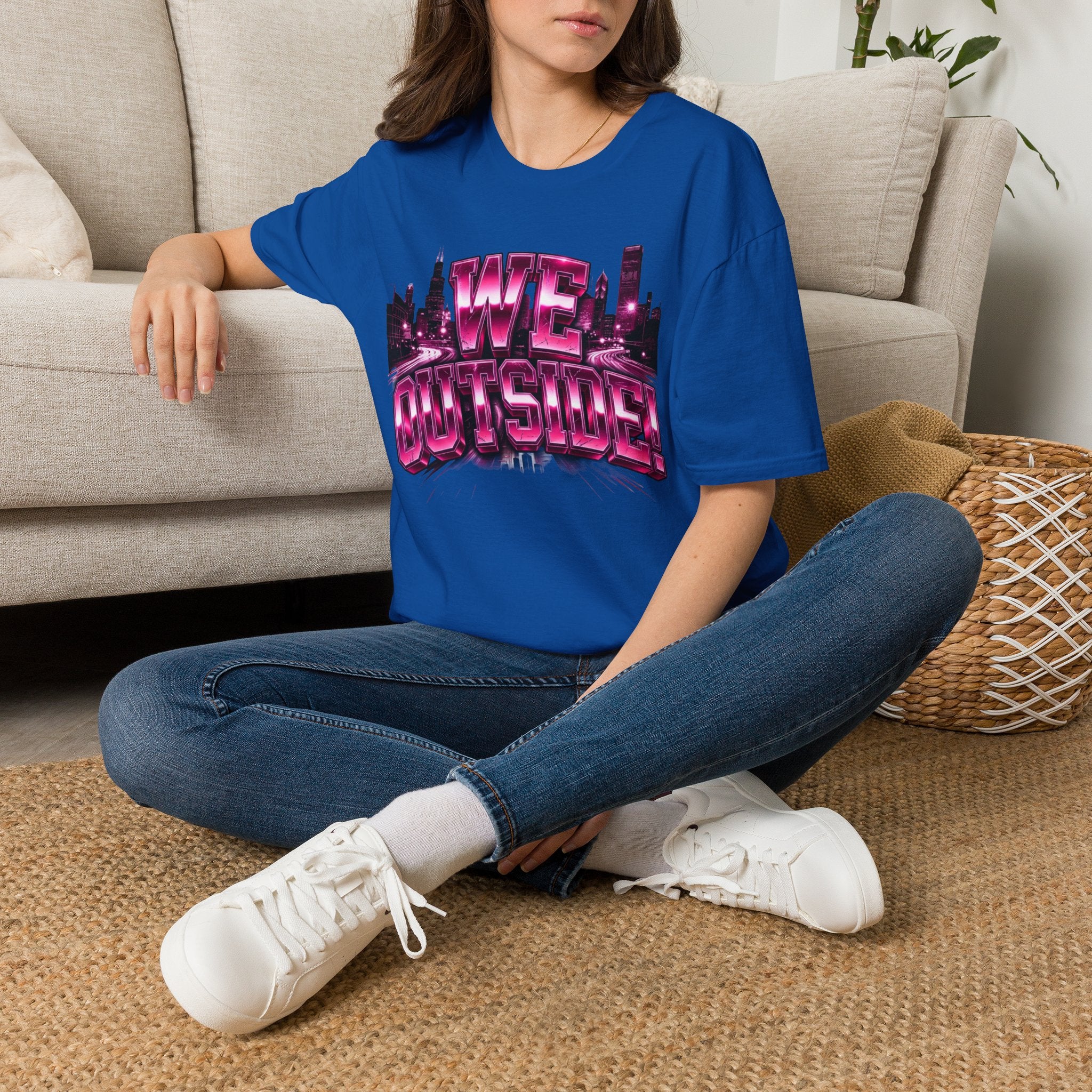 Well Outside Cityscape T-Shirt — Retro Neon Skyline Graphic Tee