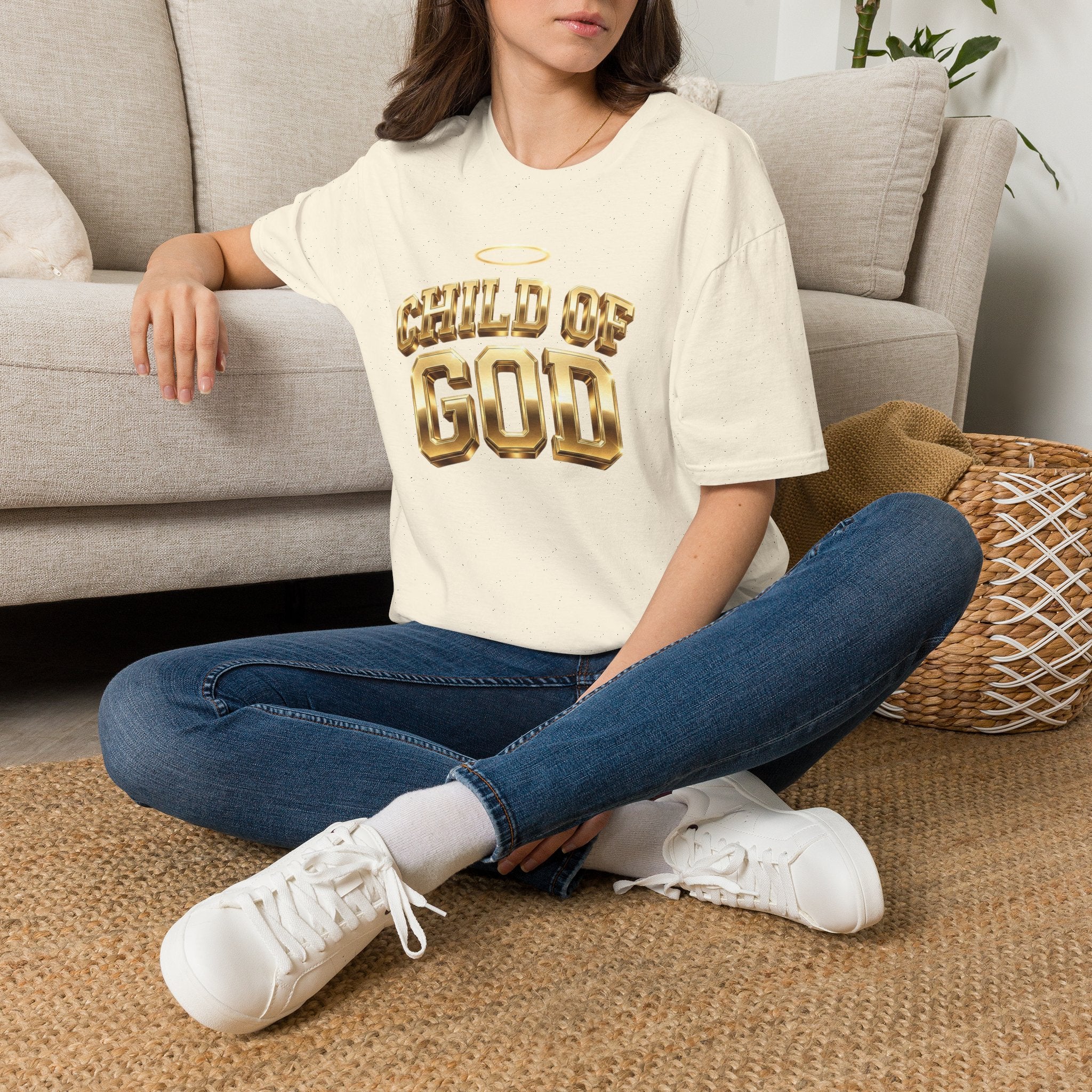 Child of God T-Shirt — Gold Halo Faith Graphic Tee