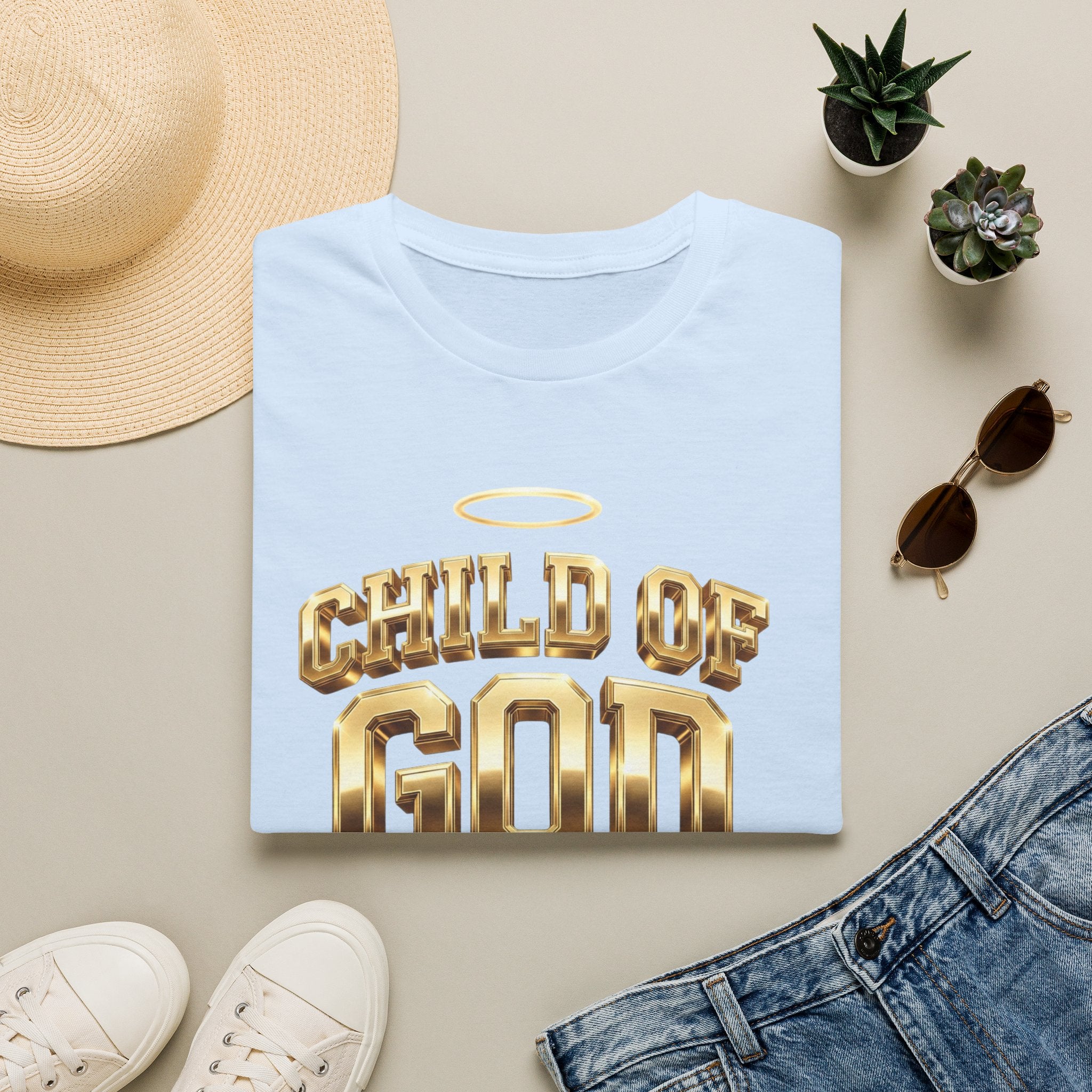 Child of God T-Shirt — Gold Halo Faith Graphic Tee