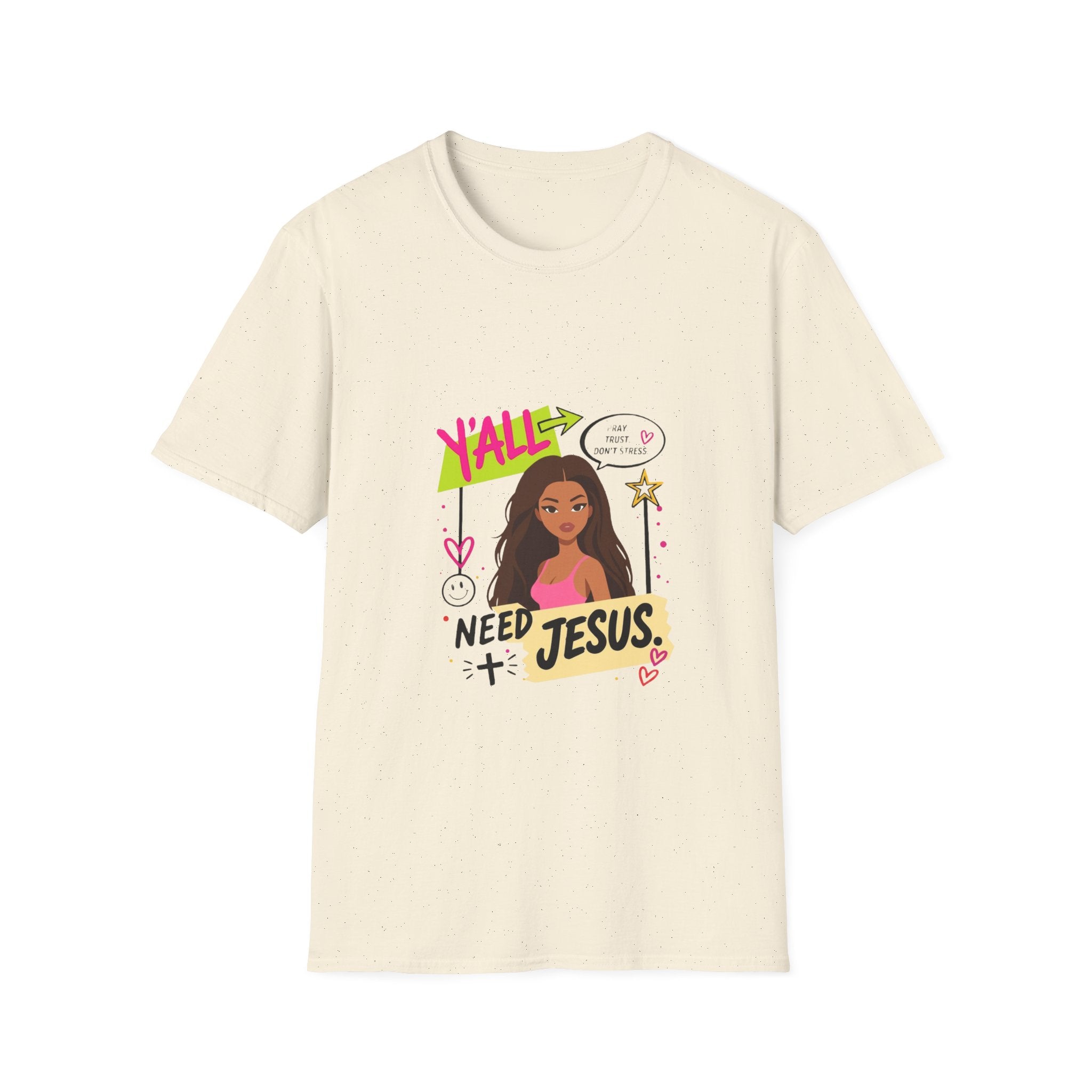 T-Shirt — "Y'ALL Need Jesus" Graphic Tee (Faith-Based, Casual Everyday Wear)
