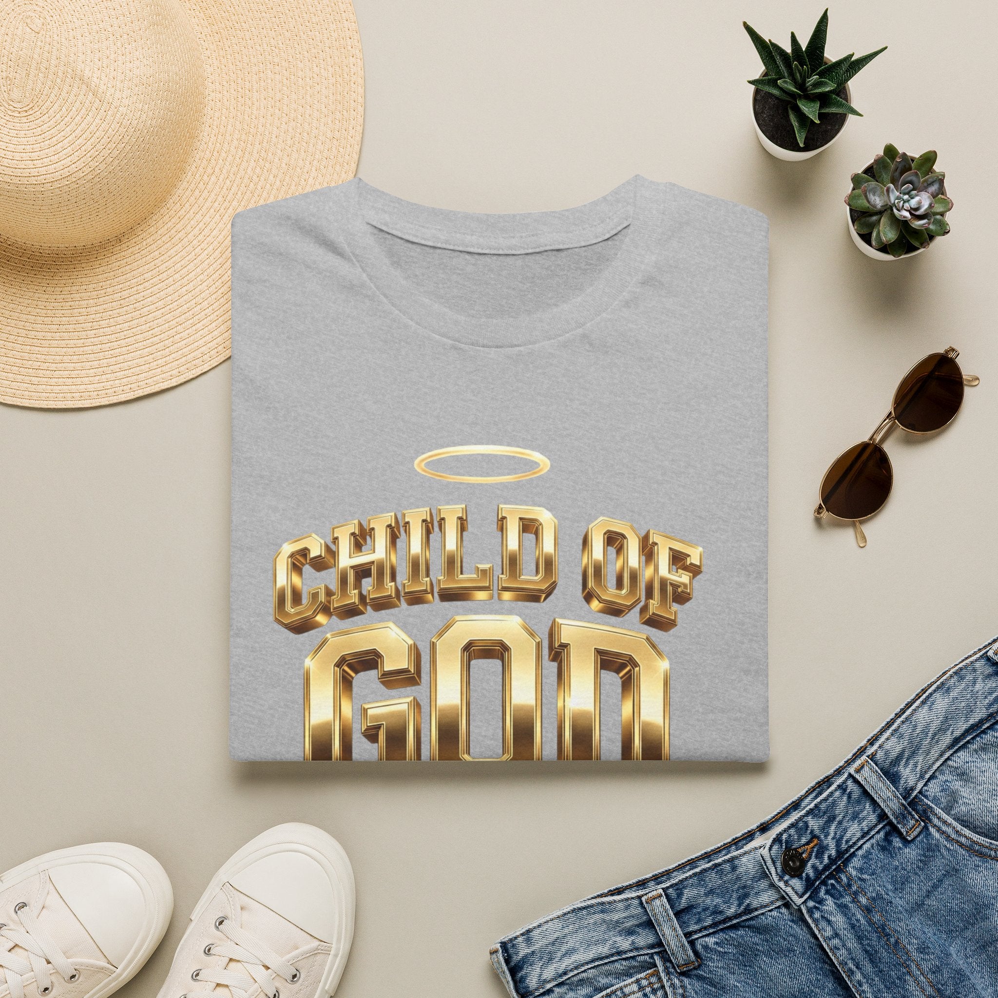 Child of God T-Shirt — Gold Halo Faith Graphic Tee
