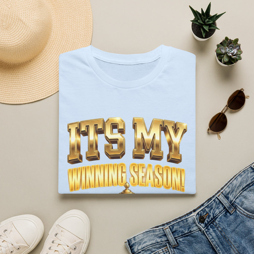 It's My Winning Season T‑Shirt — Gold Trophy Motivational Tee