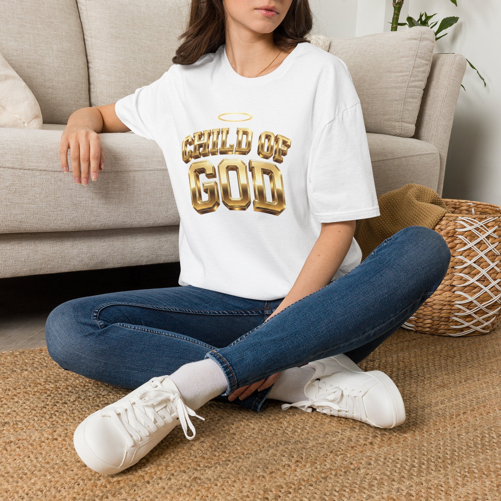 Child of God T-Shirt — Gold Halo Faith Graphic Tee