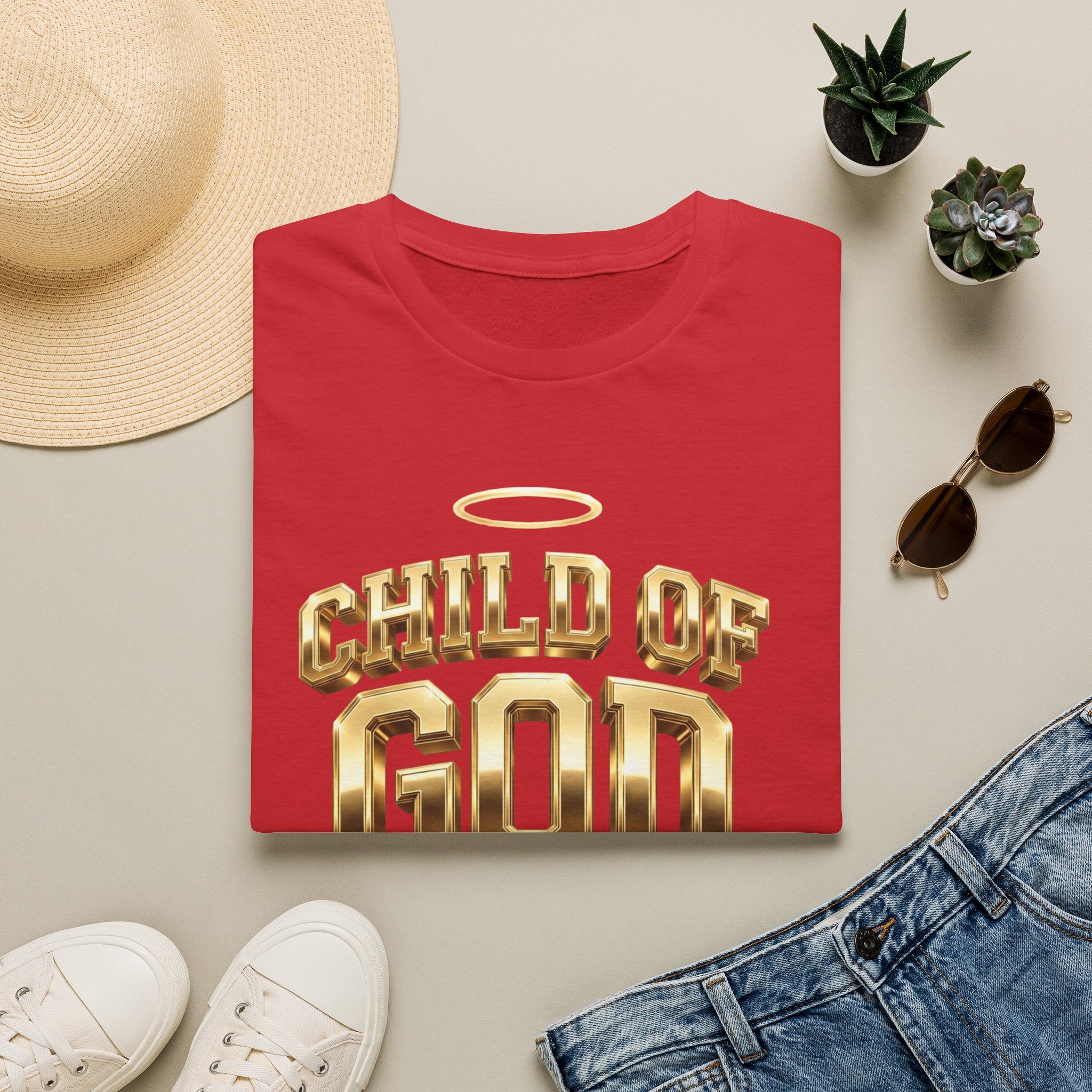 Child of God T-Shirt — Gold Halo Faith Graphic Tee