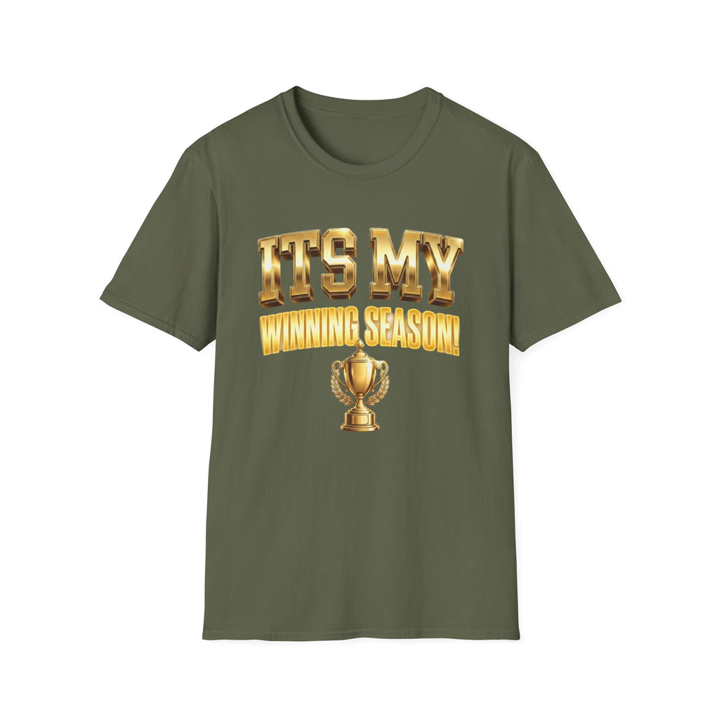 It's My Winning Season T‑Shirt — Gold Trophy Motivational Tee