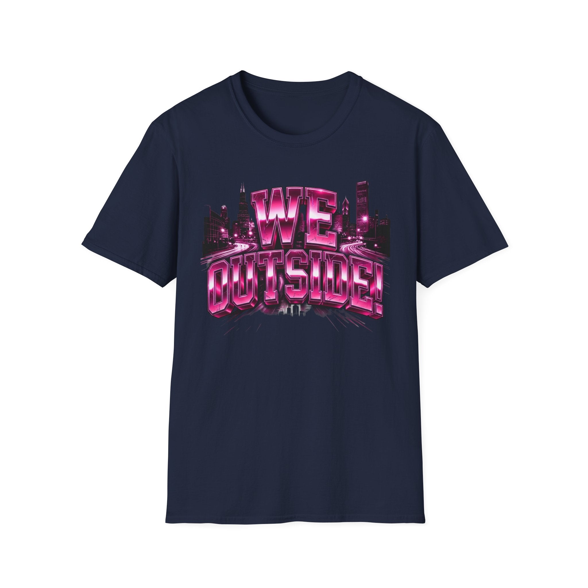 Well Outside Cityscape T-Shirt — Retro Neon Skyline Graphic Tee