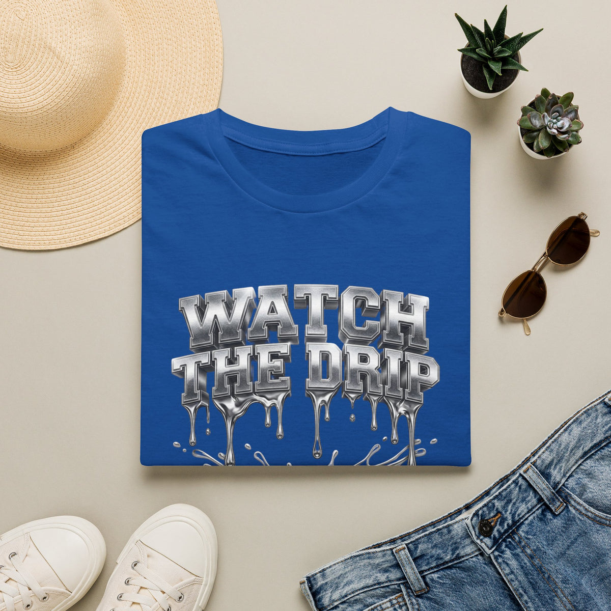 Watch The Drip T‑Shirt — Silver Drip Graphic Tee