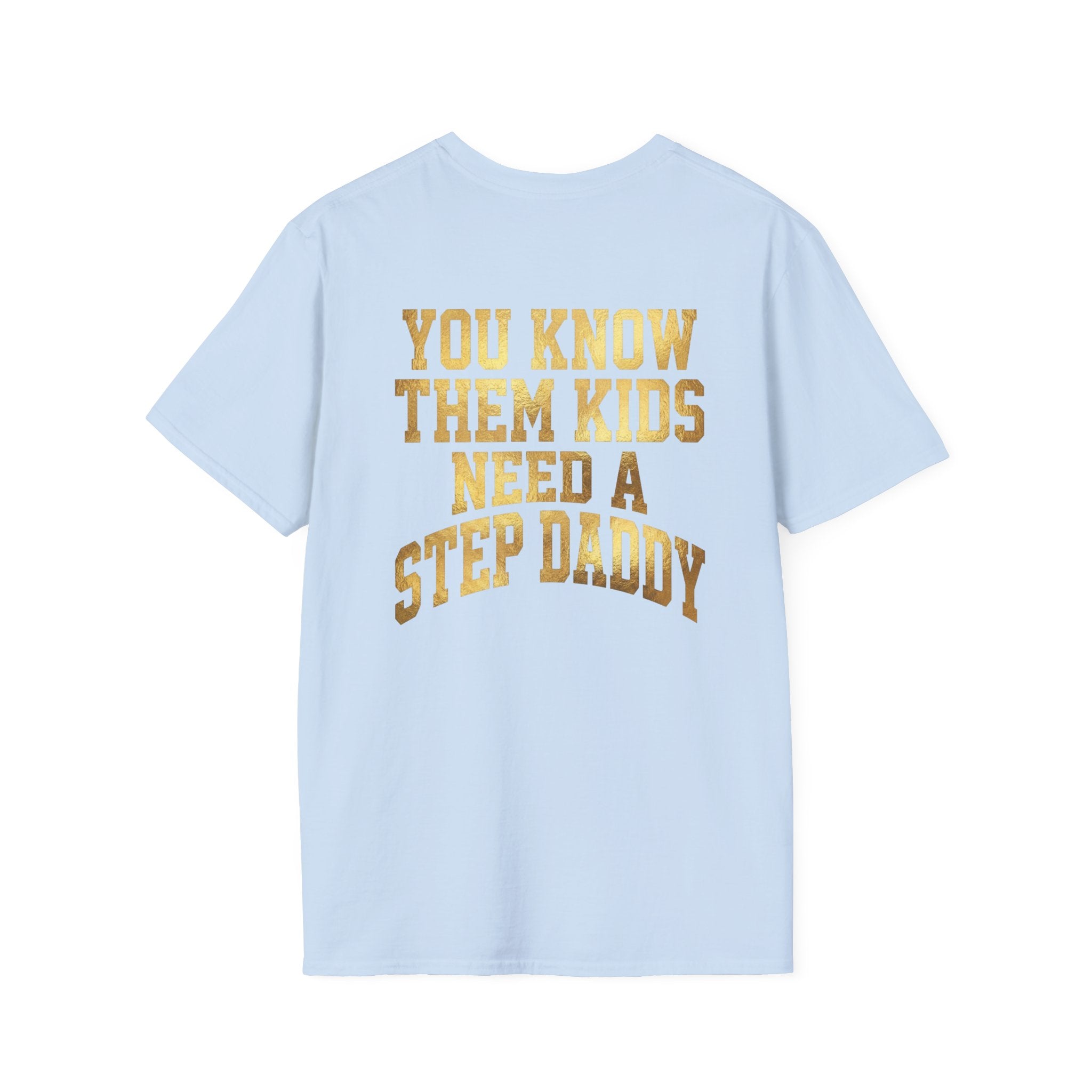 Step Daddy T-Shirt — Retro Gold Campus Graphic Tee for Stepdads