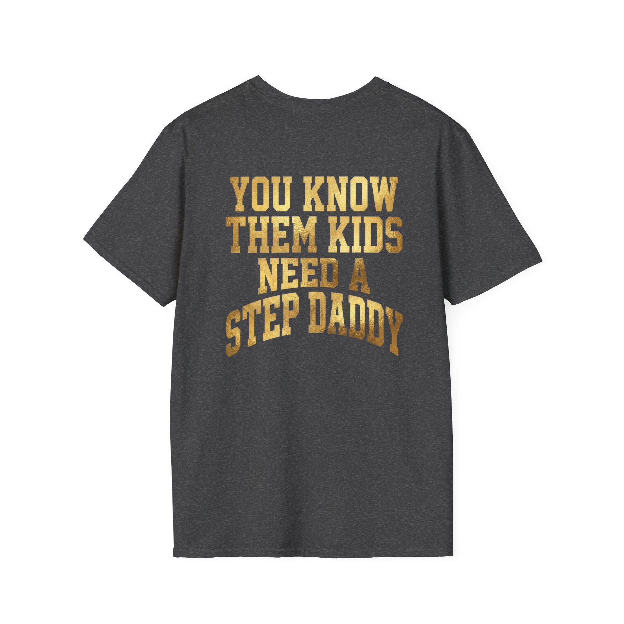 Step Daddy T-Shirt — Retro Gold Campus Graphic Tee for Stepdads