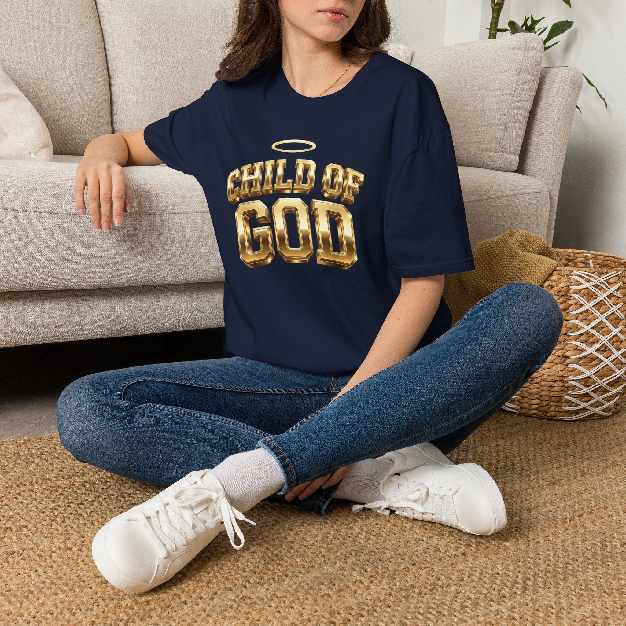 Child of God T-Shirt — Gold Halo Faith Graphic Tee