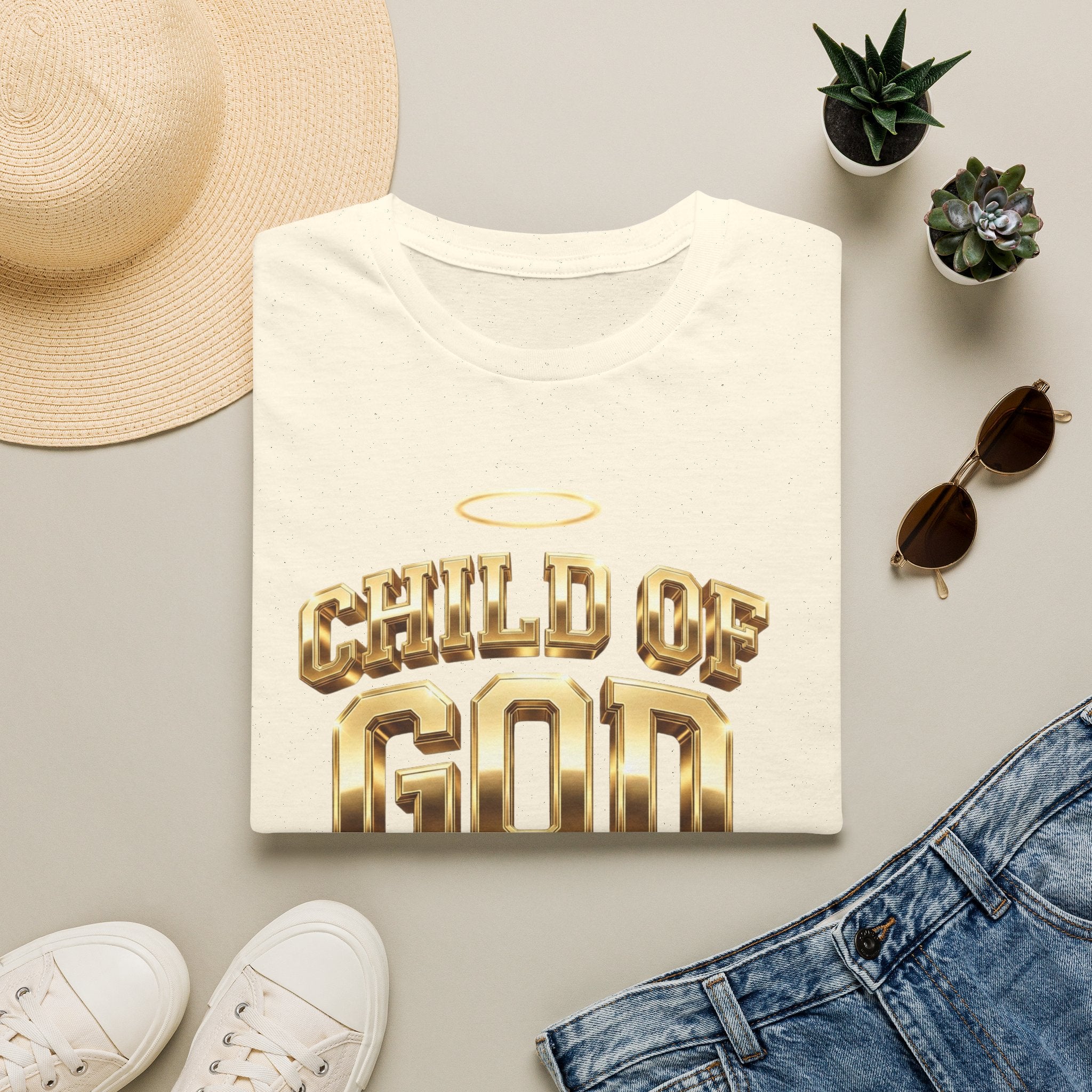 Child of God T-Shirt — Gold Halo Faith Graphic Tee