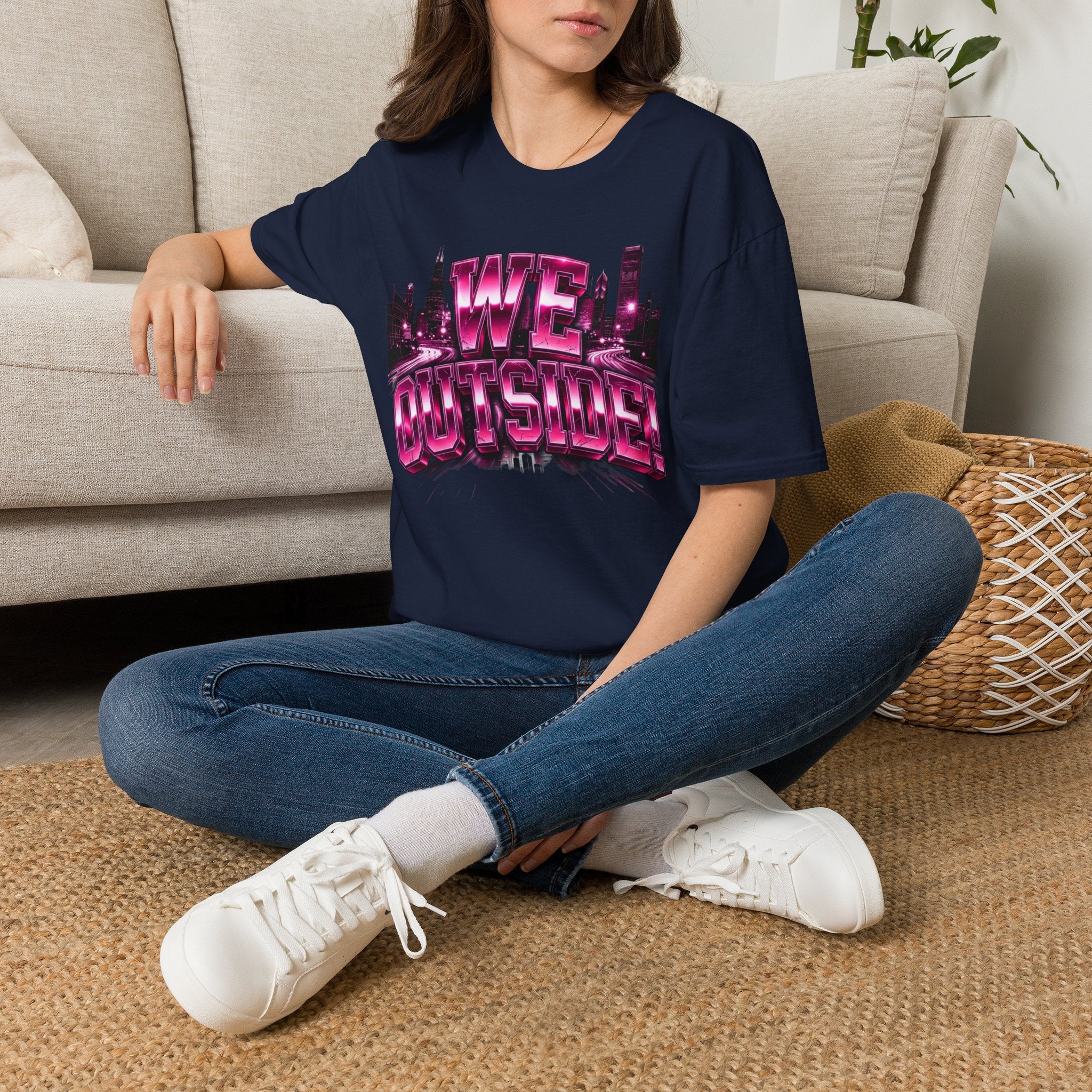 Well Outside Cityscape T-Shirt — Retro Neon Skyline Graphic Tee