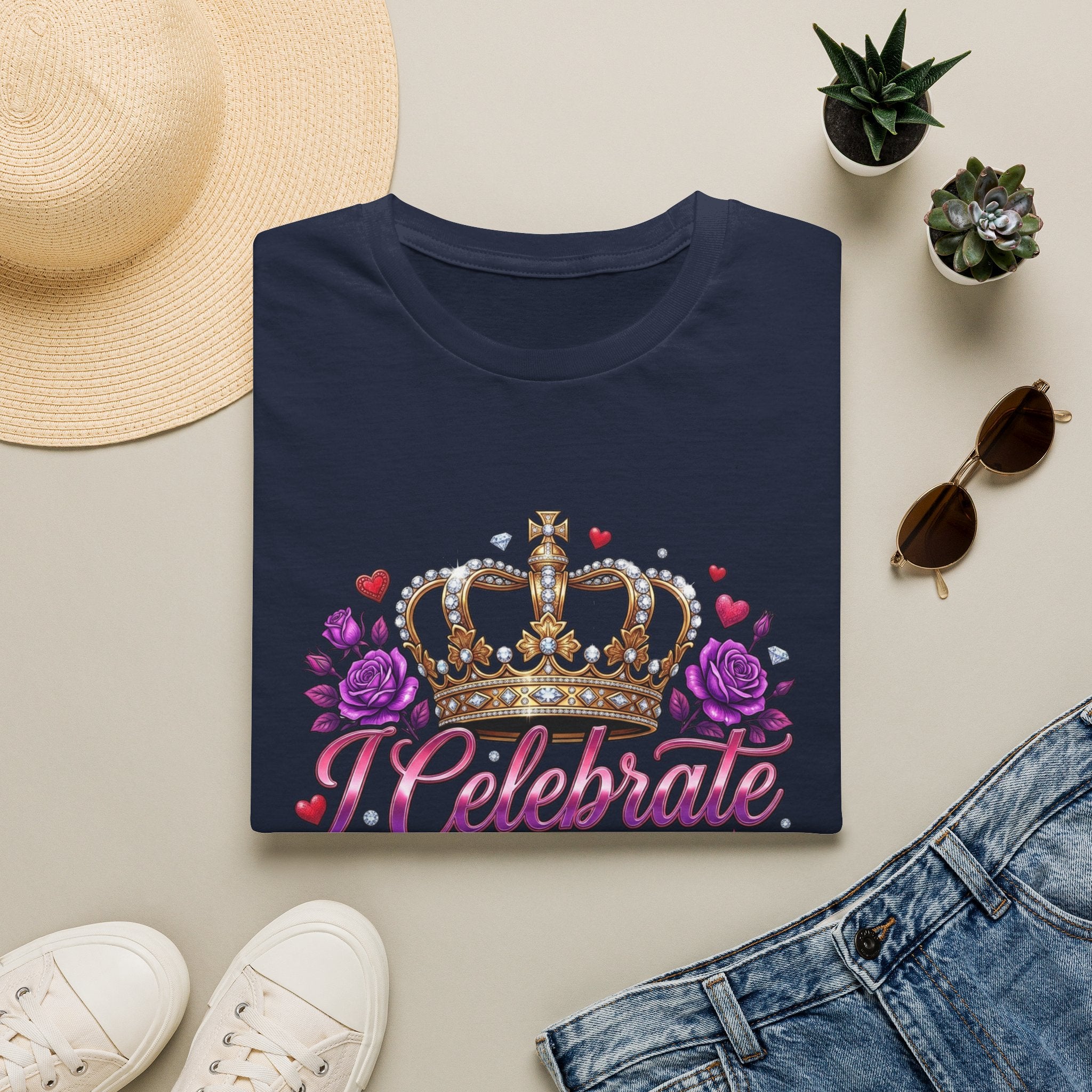 Celebrate Me T-Shirt — Crown & Roses Birthday Shirt