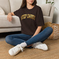 Step Daddy T-Shirt — Retro Gold Campus Graphic Tee for Stepdads