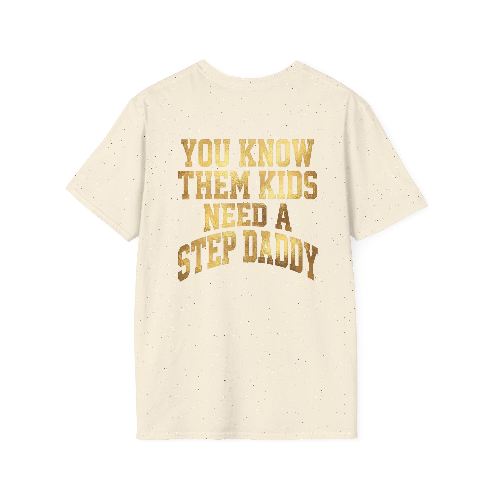 Step Daddy T-Shirt — Retro Gold Campus Graphic Tee for Stepdads