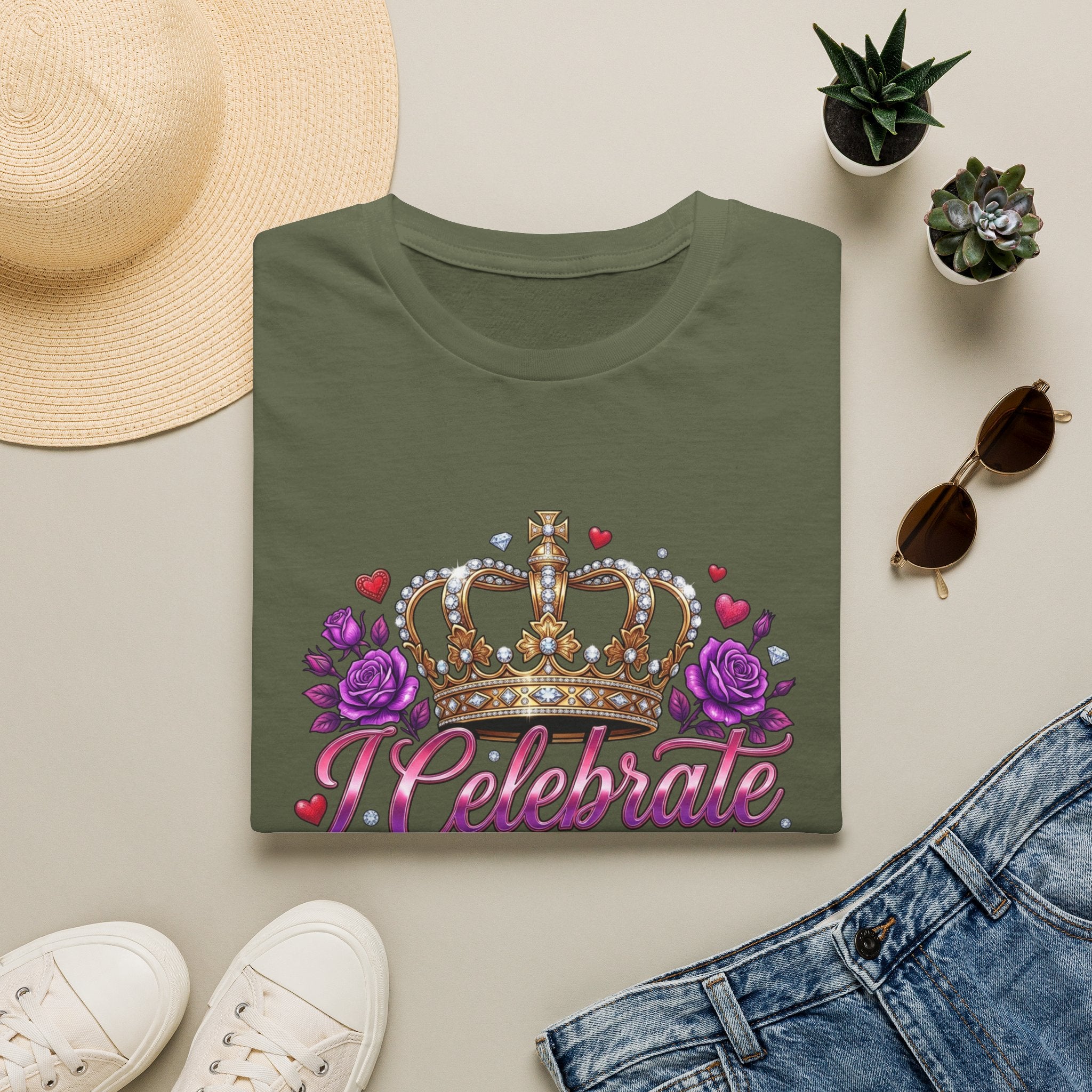 Celebrate Me T-Shirt — Crown & Roses Birthday Shirt