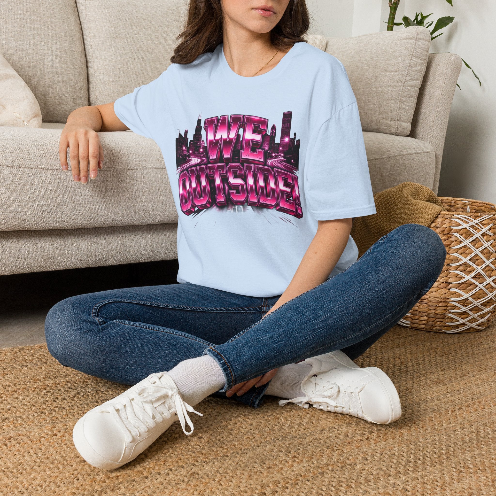 Well Outside Cityscape T-Shirt — Retro Neon Skyline Graphic Tee