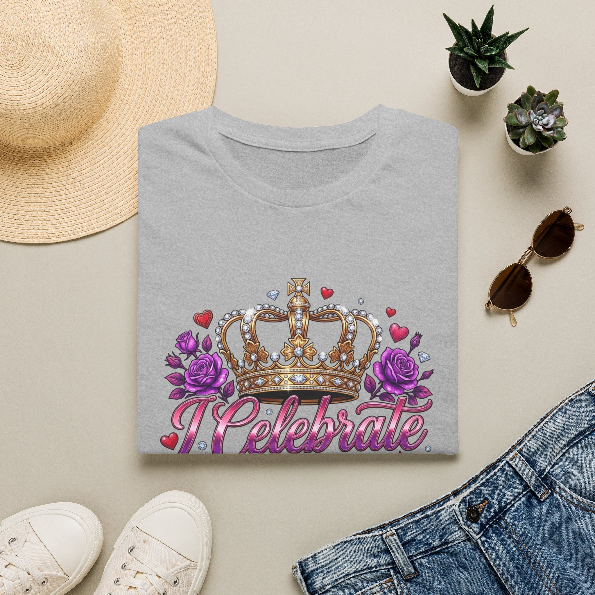 Celebrate Me T-Shirt — Crown & Roses Birthday Shirt