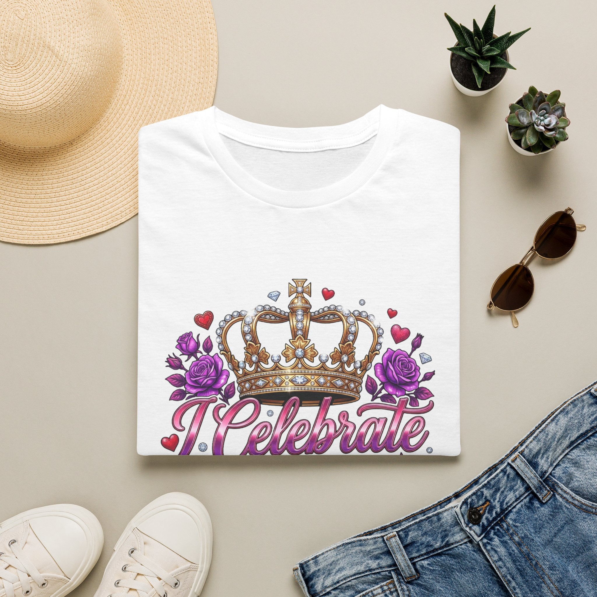 Celebrate Me T-Shirt — Crown & Roses Birthday Shirt
