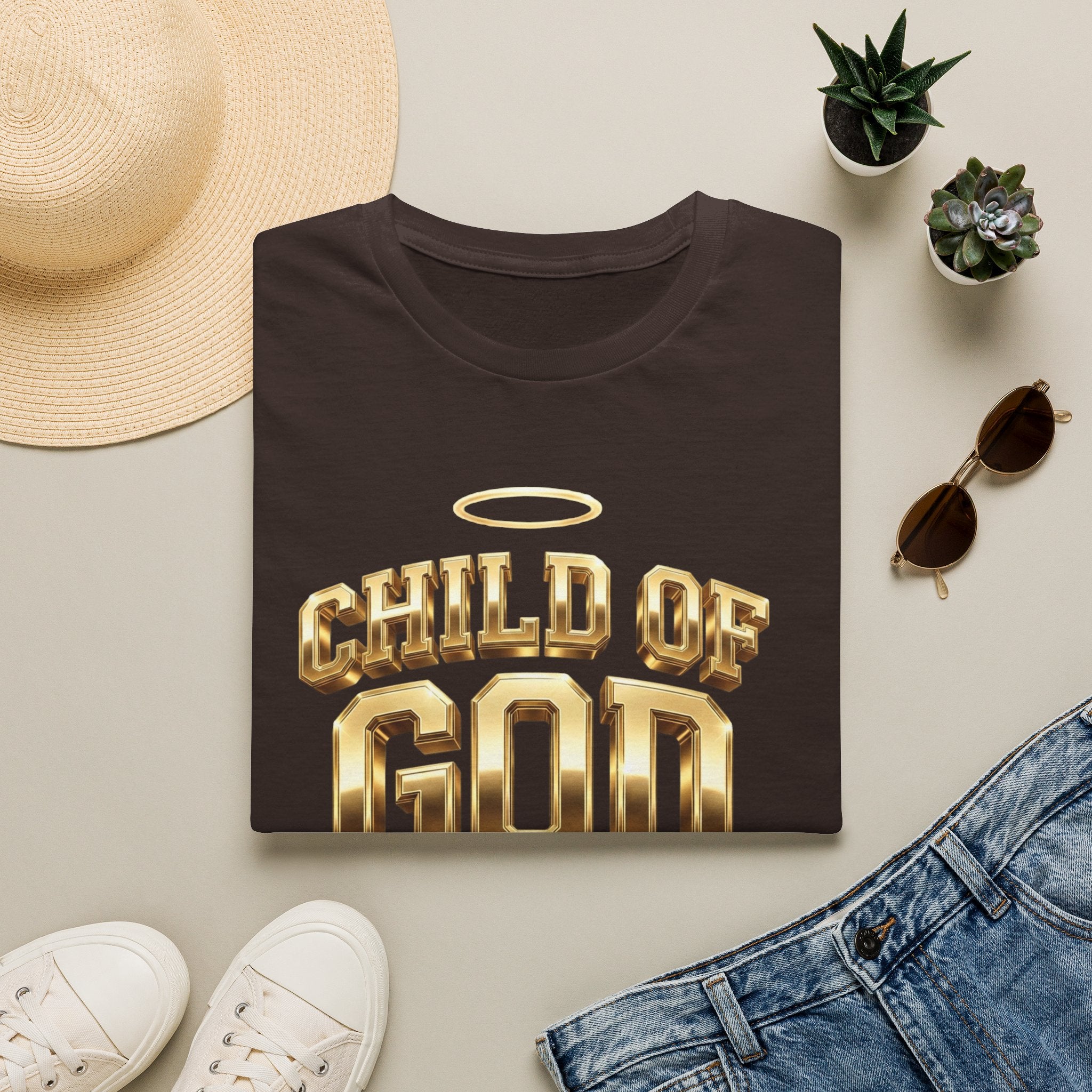 Child of God T-Shirt — Gold Halo Faith Graphic Tee