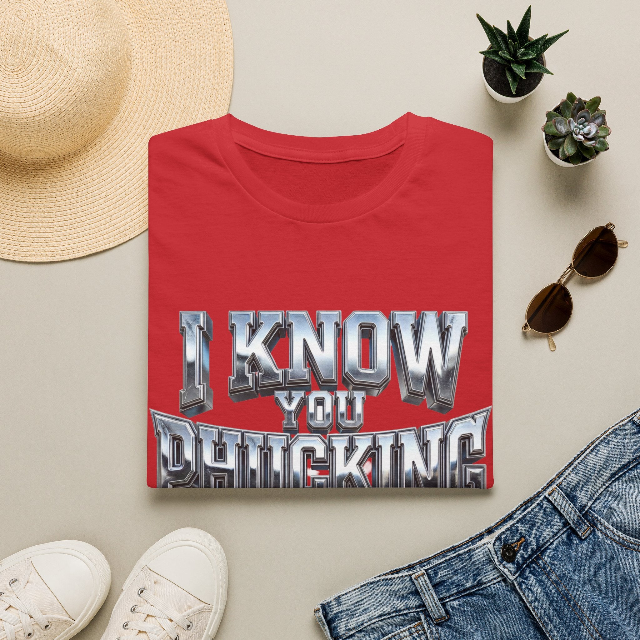 Graphic T-Shirt — "I Know You B***ing Lying" Bold Chrome Typography Tee