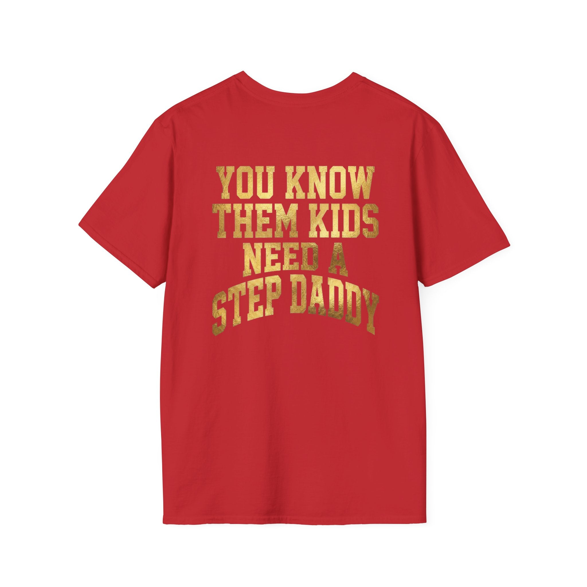 Step Daddy T-Shirt — Retro Gold Campus Graphic Tee for Stepdads