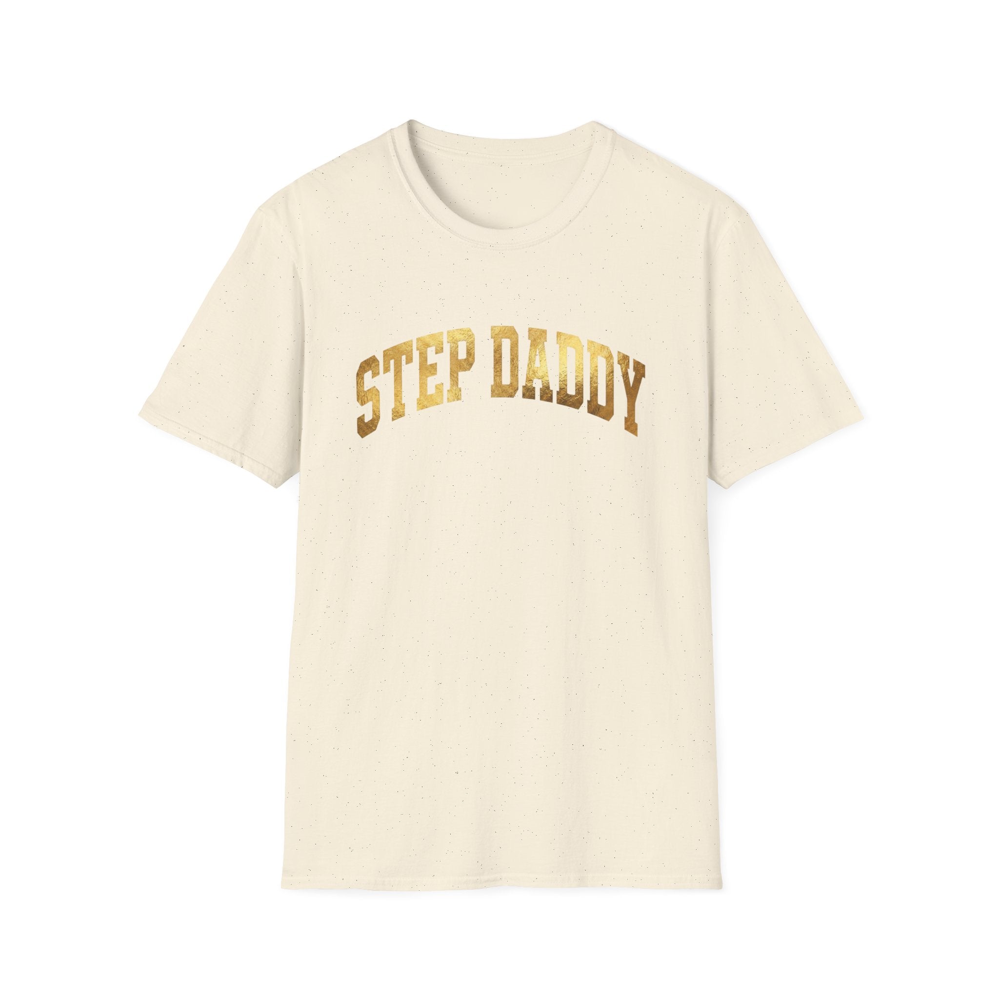 Step Daddy T-Shirt — Retro Gold Campus Graphic Tee for Stepdads
