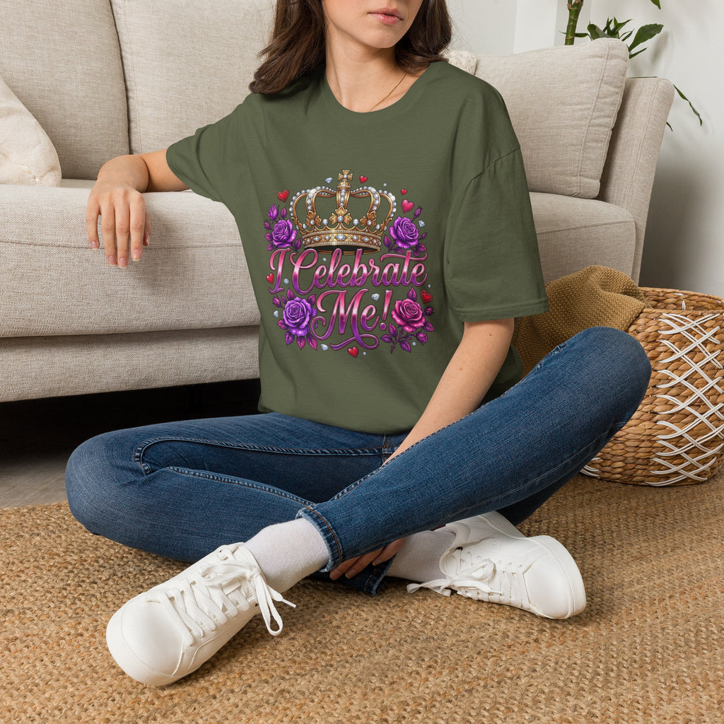 Celebrate Me T-Shirt — Crown & Roses Birthday Shirt