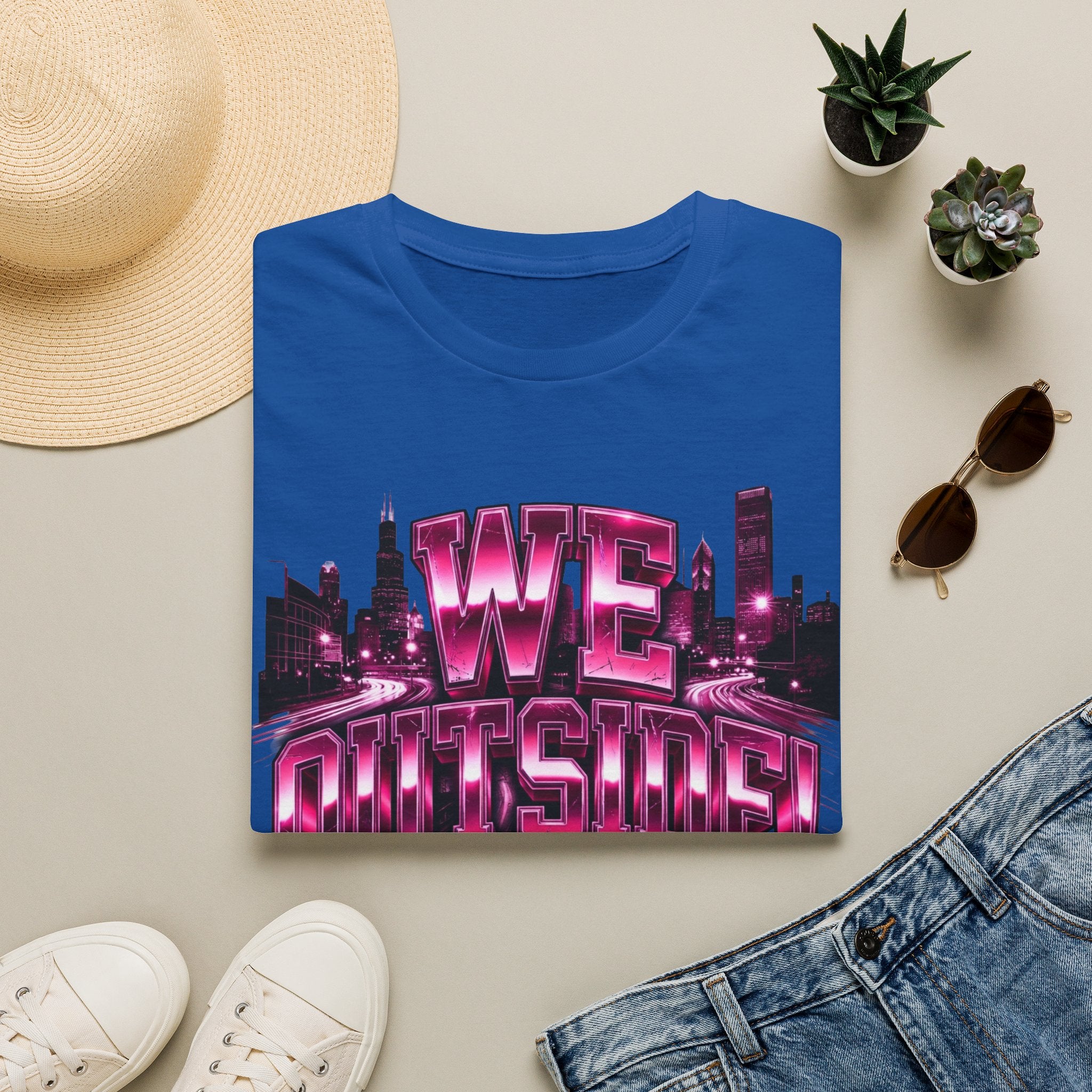 Well Outside Cityscape T-Shirt — Retro Neon Skyline Graphic Tee
