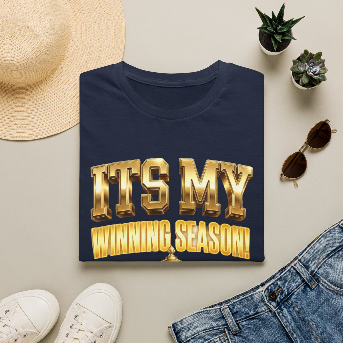It's My Winning Season T‑Shirt — Gold Trophy Motivational Tee