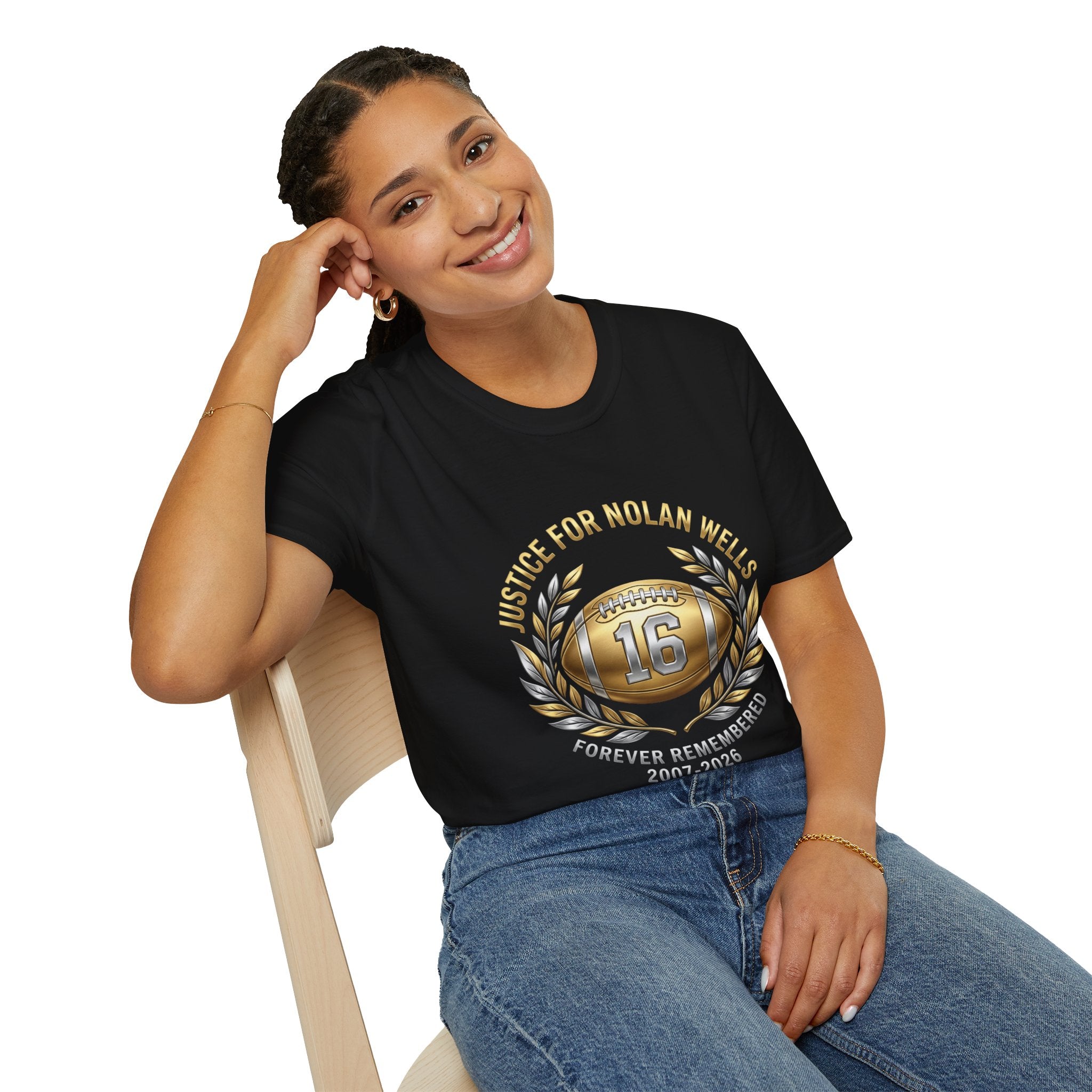 Justice for Nolan Wells Football Tribute T-Shirt — Never Forgotten Memorial Tee