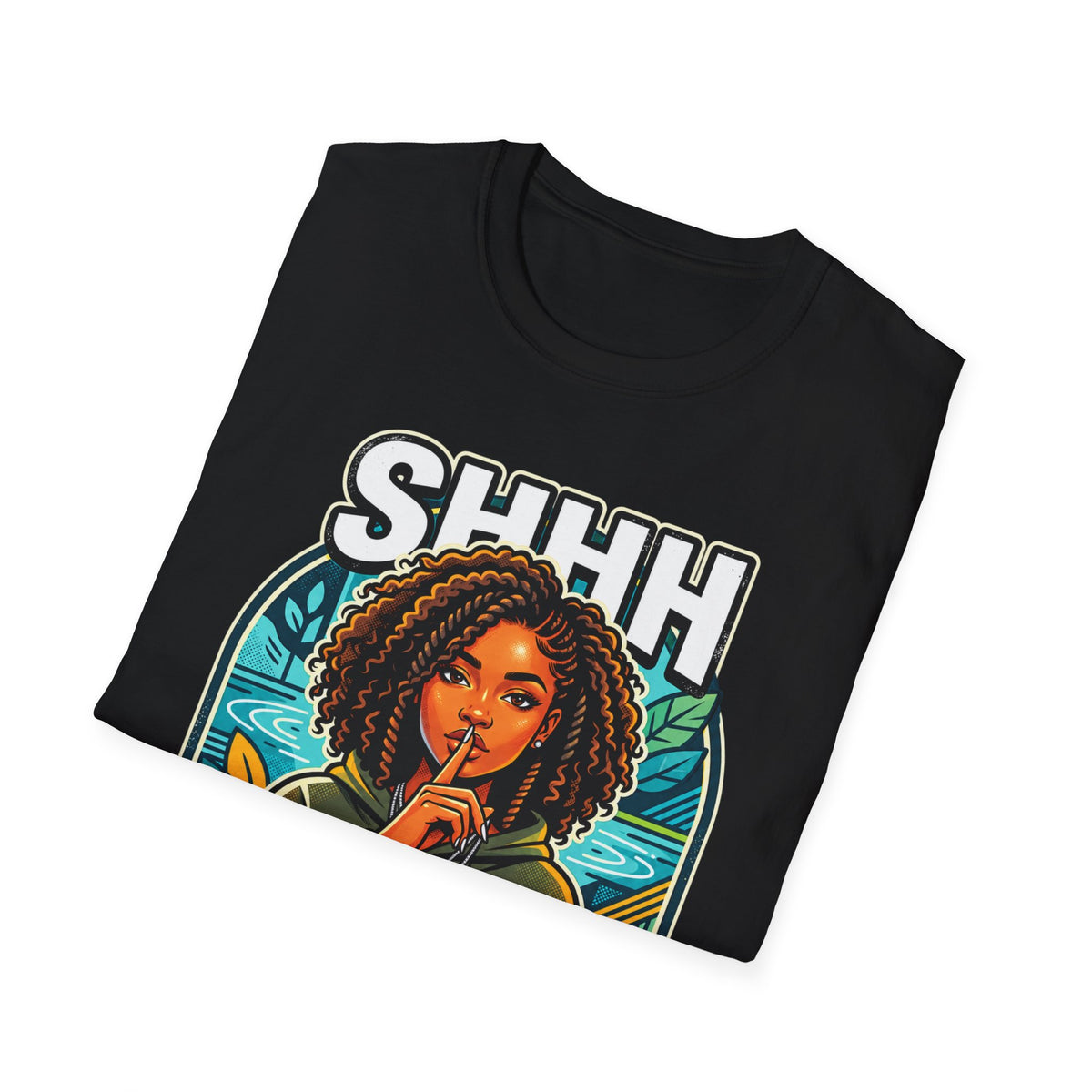 Shhh Quiet on the Creek Too Loud T-Shirt — Retro Afro Woman Graphic Tee