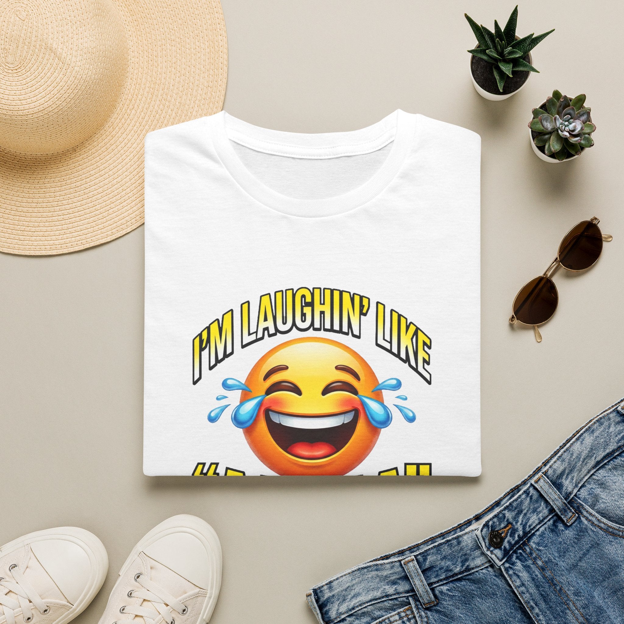 Laughing Emoji T-Shirt — "I’m Laughin’ Like ‘Ah Ha’" Graphic Tee