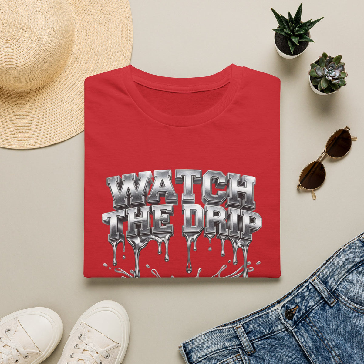 Watch The Drip T‑Shirt — Silver Drip Graphic Tee