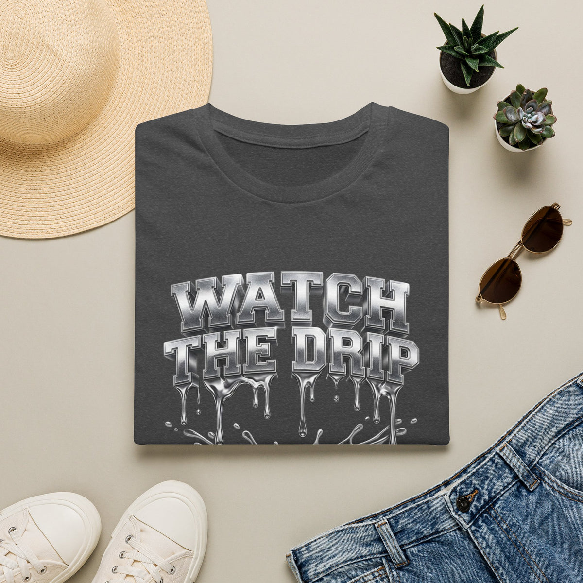 Watch The Drip T‑Shirt — Silver Drip Graphic Tee