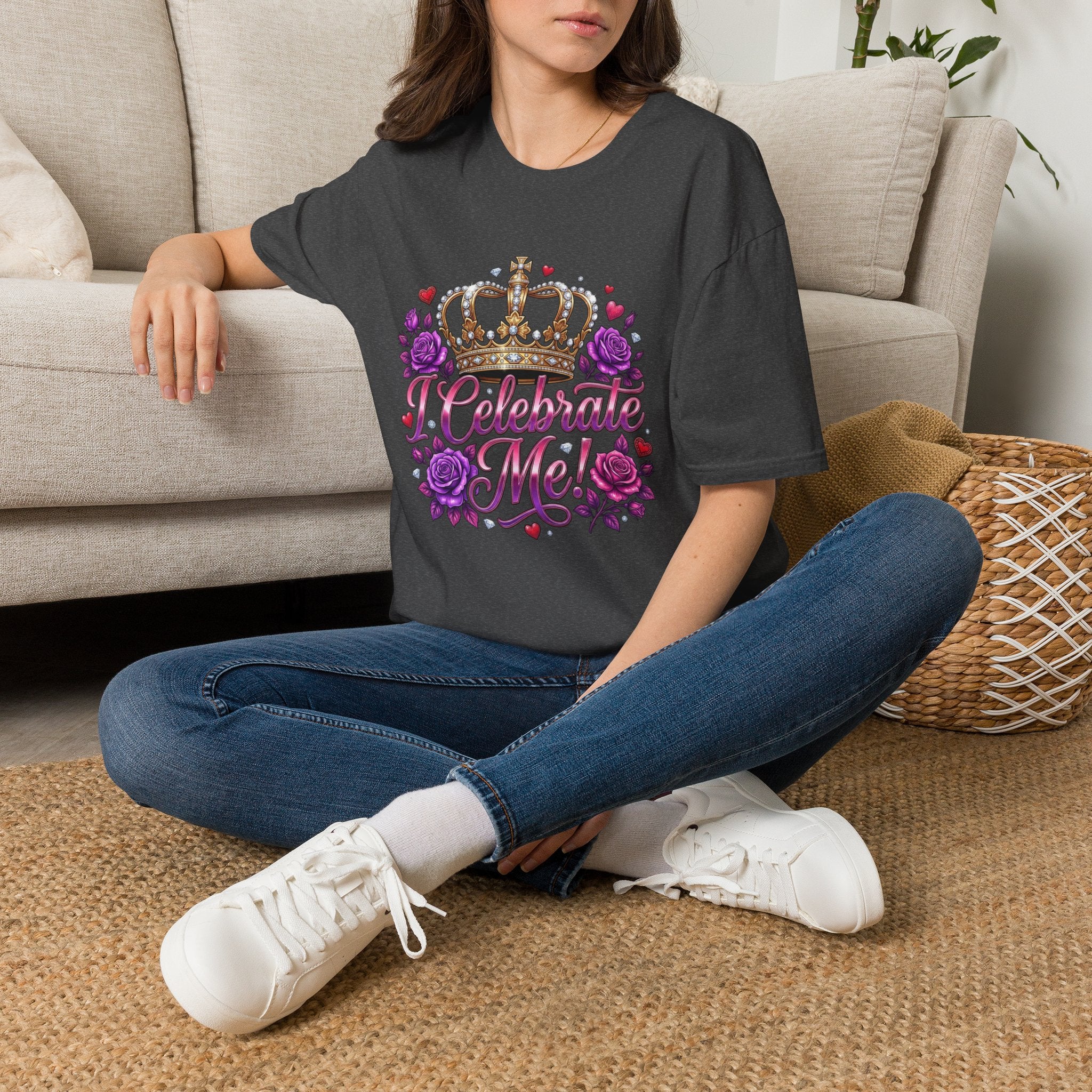 Celebrate Me T-Shirt — Crown & Roses Birthday Shirt
