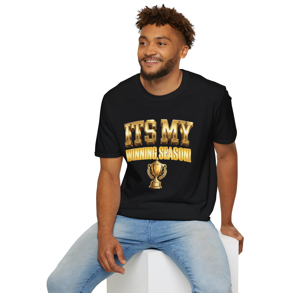 It's My Winning Season T‑Shirt — Gold Trophy Motivational Tee