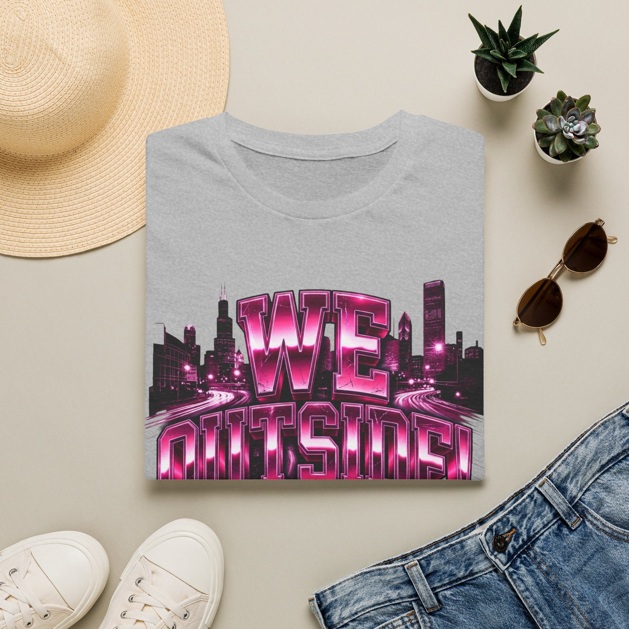 Well Outside Cityscape T-Shirt — Retro Neon Skyline Graphic Tee