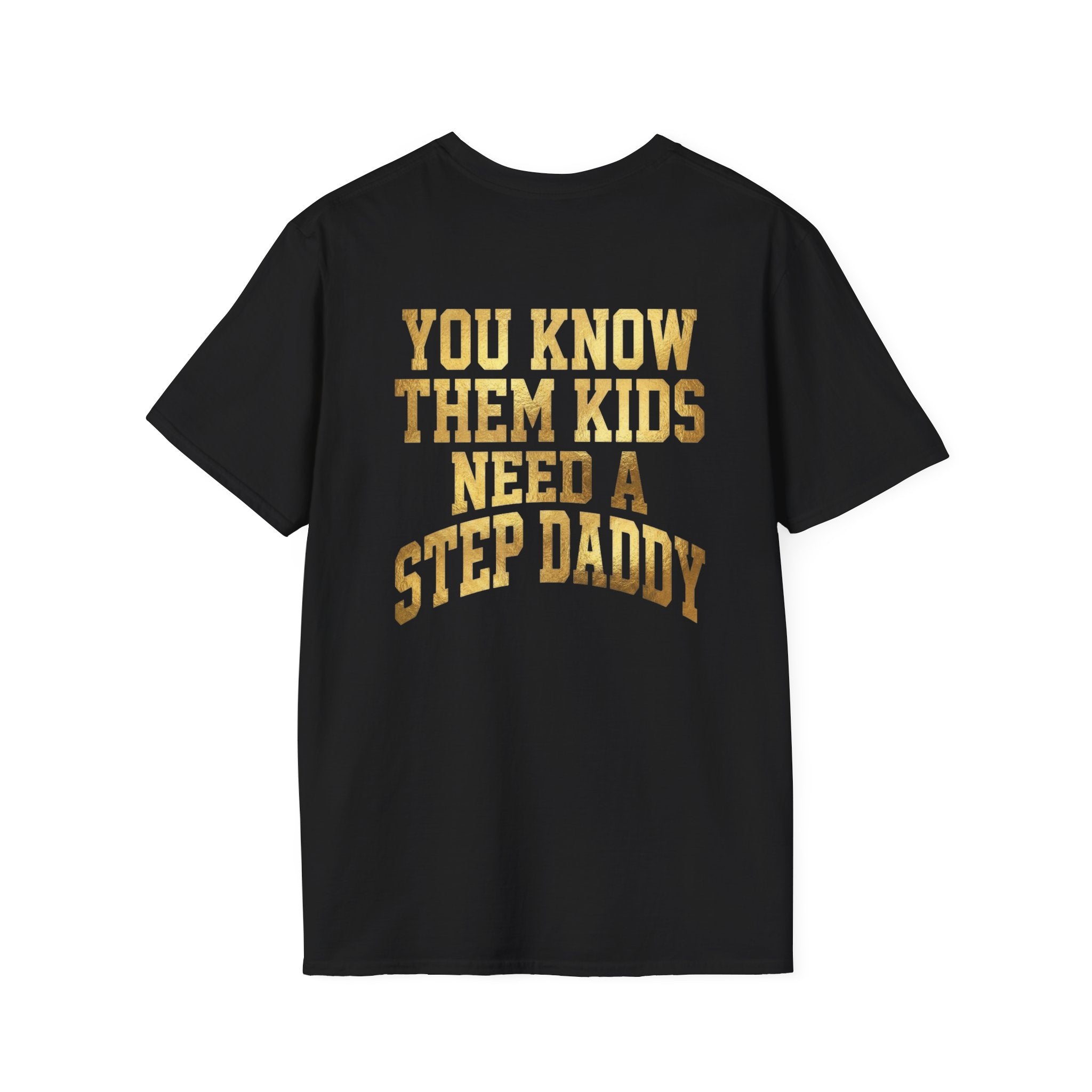 Step Daddy T-Shirt — Retro Gold Campus Graphic Tee for Stepdads