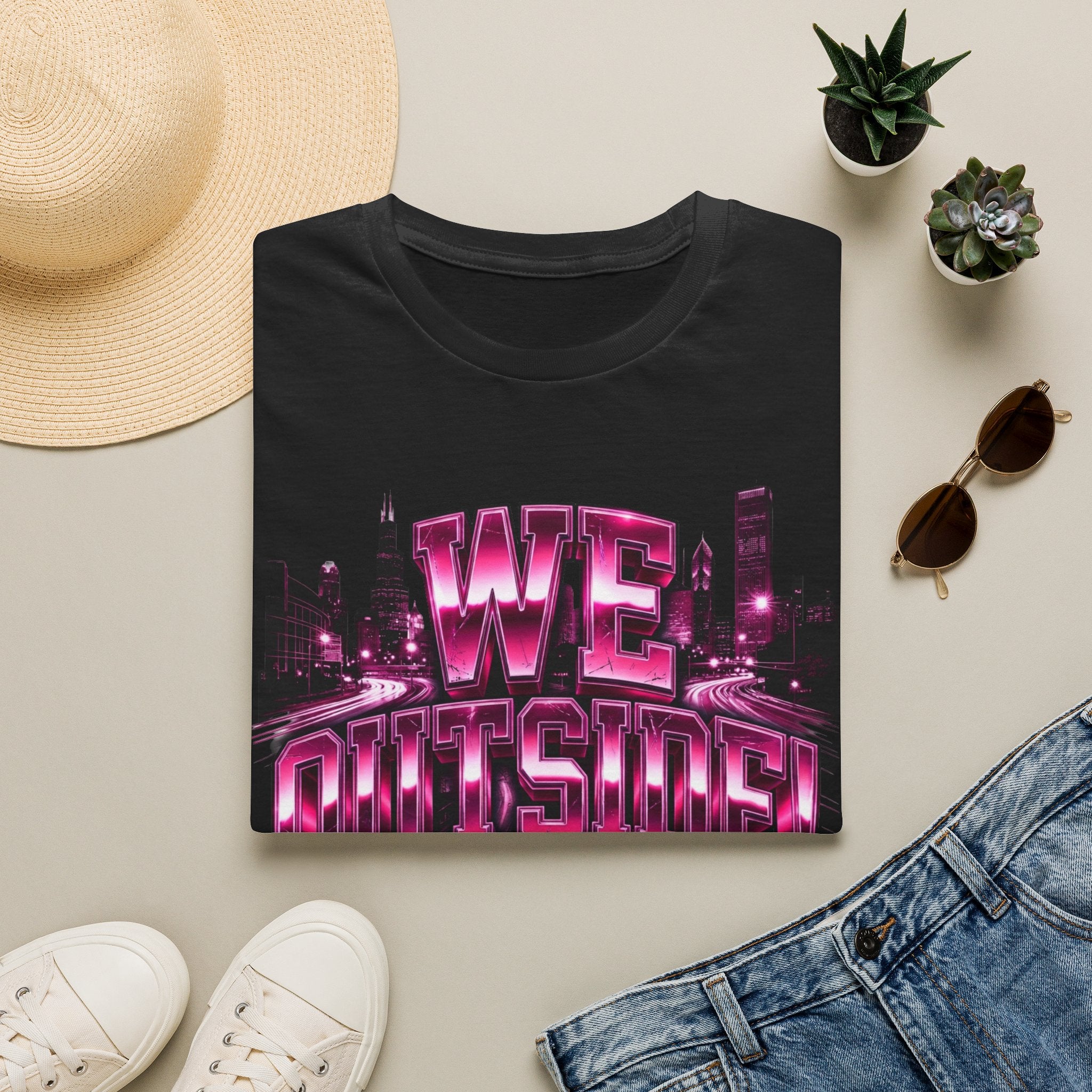 Well Outside Cityscape T-Shirt — Retro Neon Skyline Graphic Tee