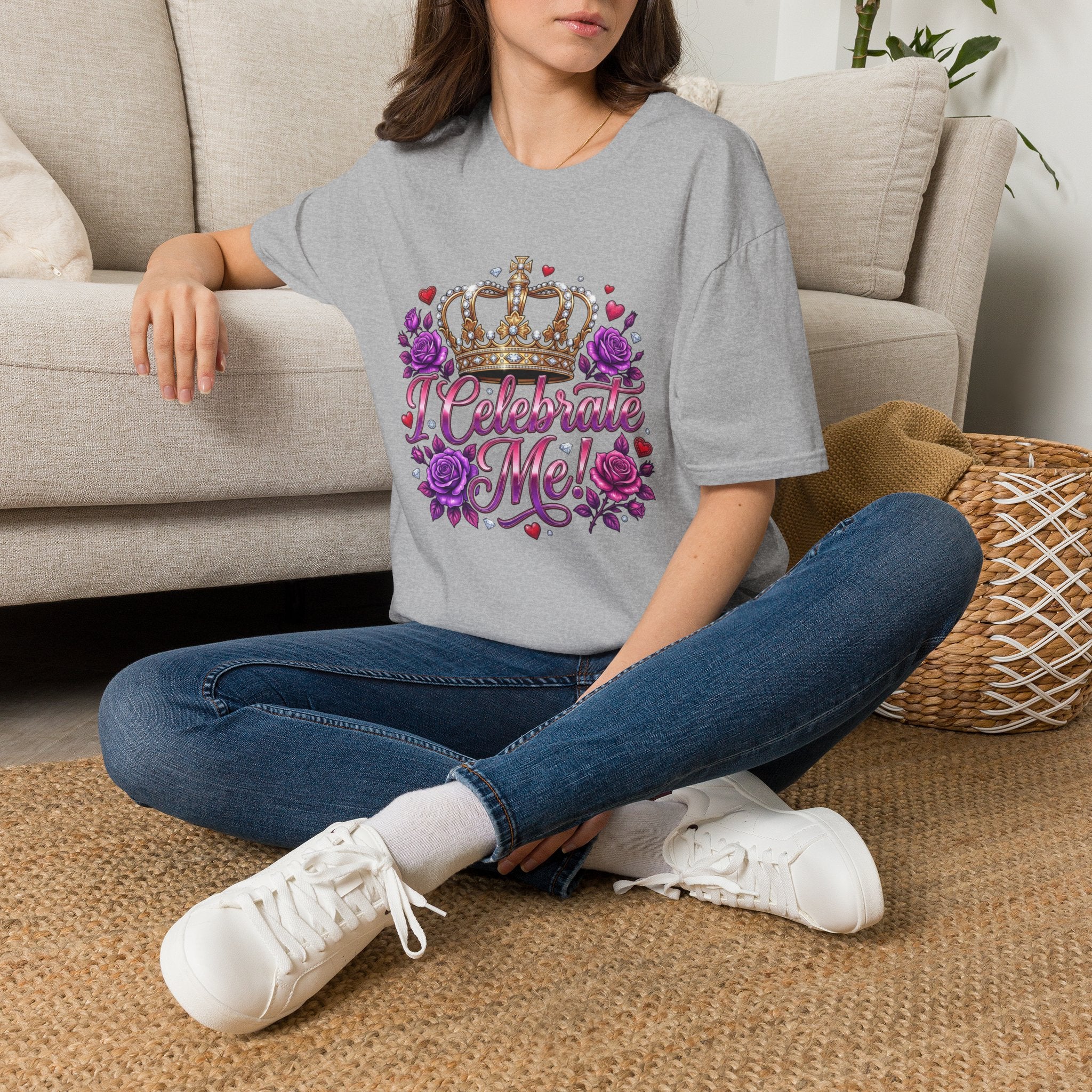 Celebrate Me T-Shirt — Crown & Roses Birthday Shirt