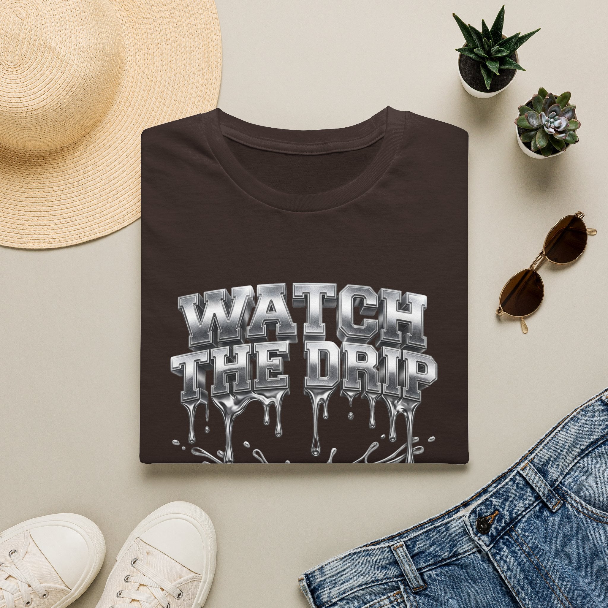 Watch The Drip T‑Shirt — Silver Drip Graphic Tee