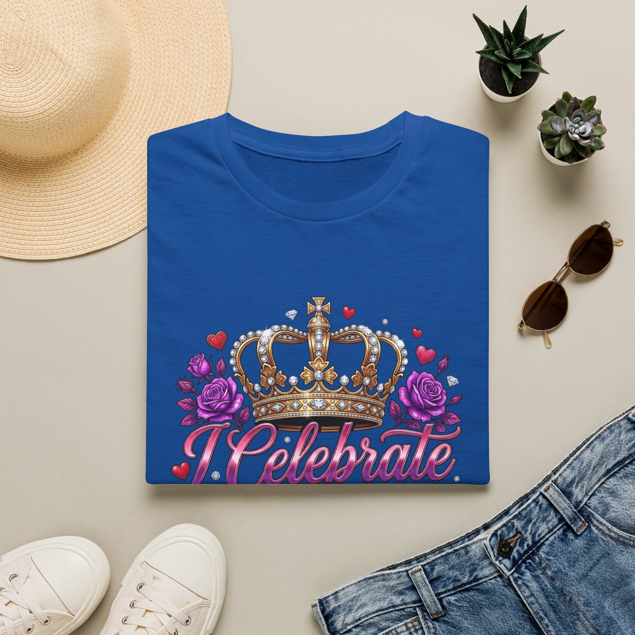 Celebrate Me T-Shirt — Crown & Roses Birthday Shirt