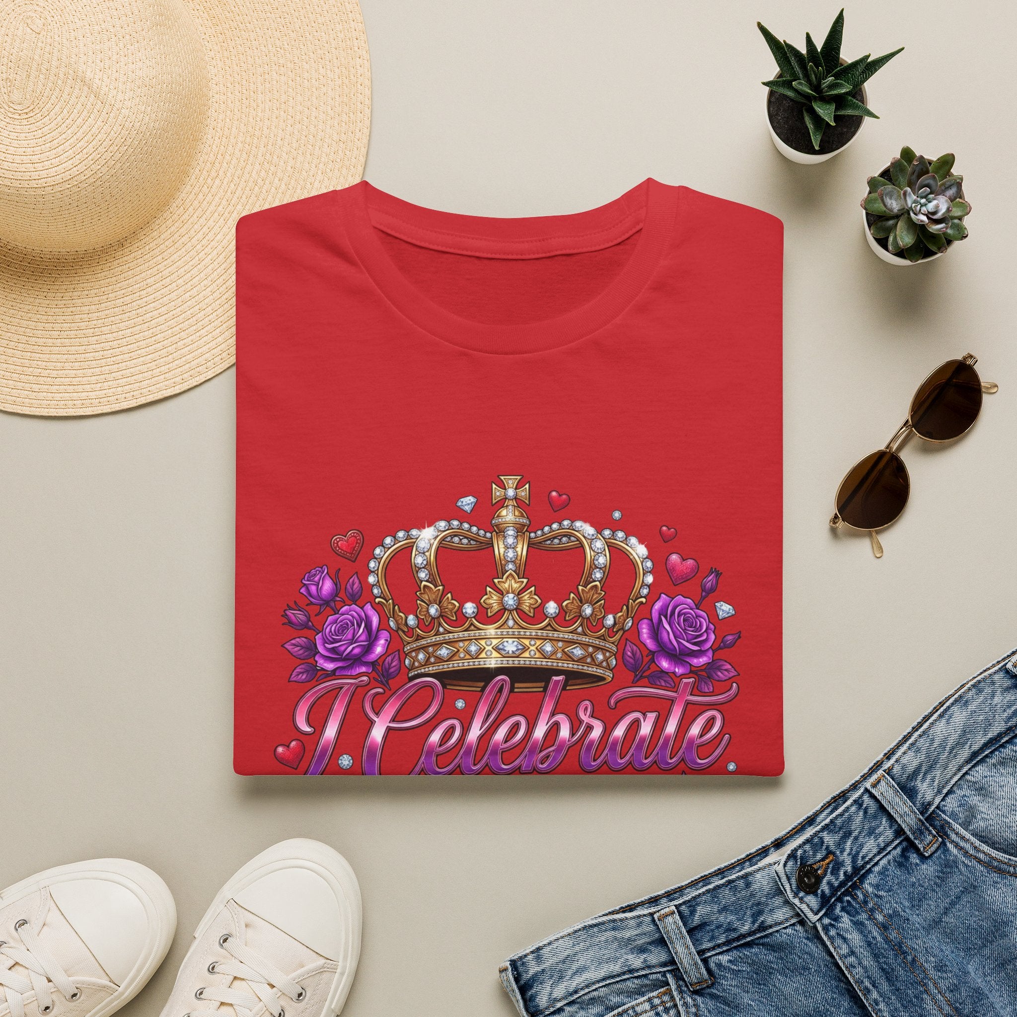 Celebrate Me T-Shirt — Crown & Roses Birthday Shirt
