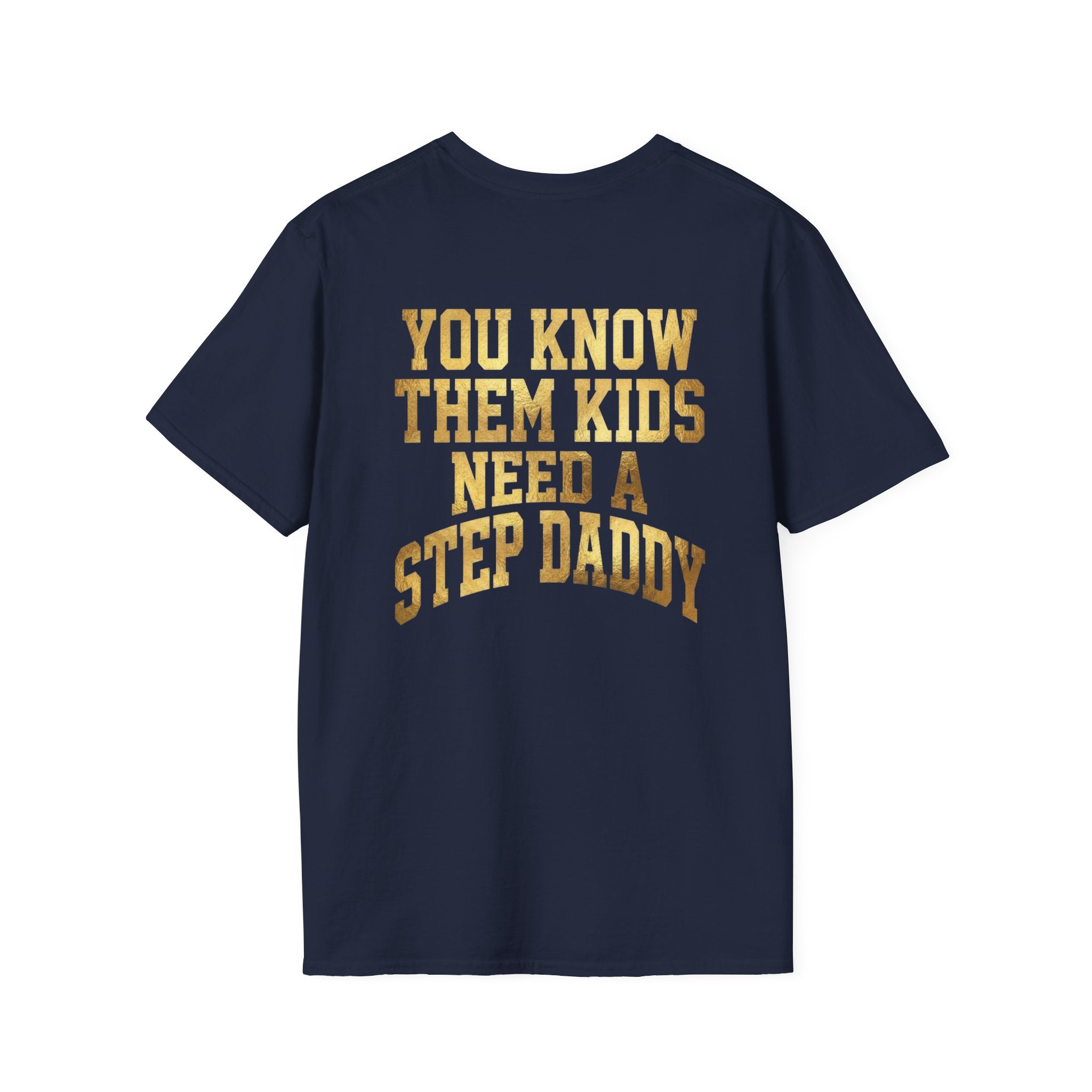 Step Daddy T-Shirt — Retro Gold Campus Graphic Tee for Stepdads